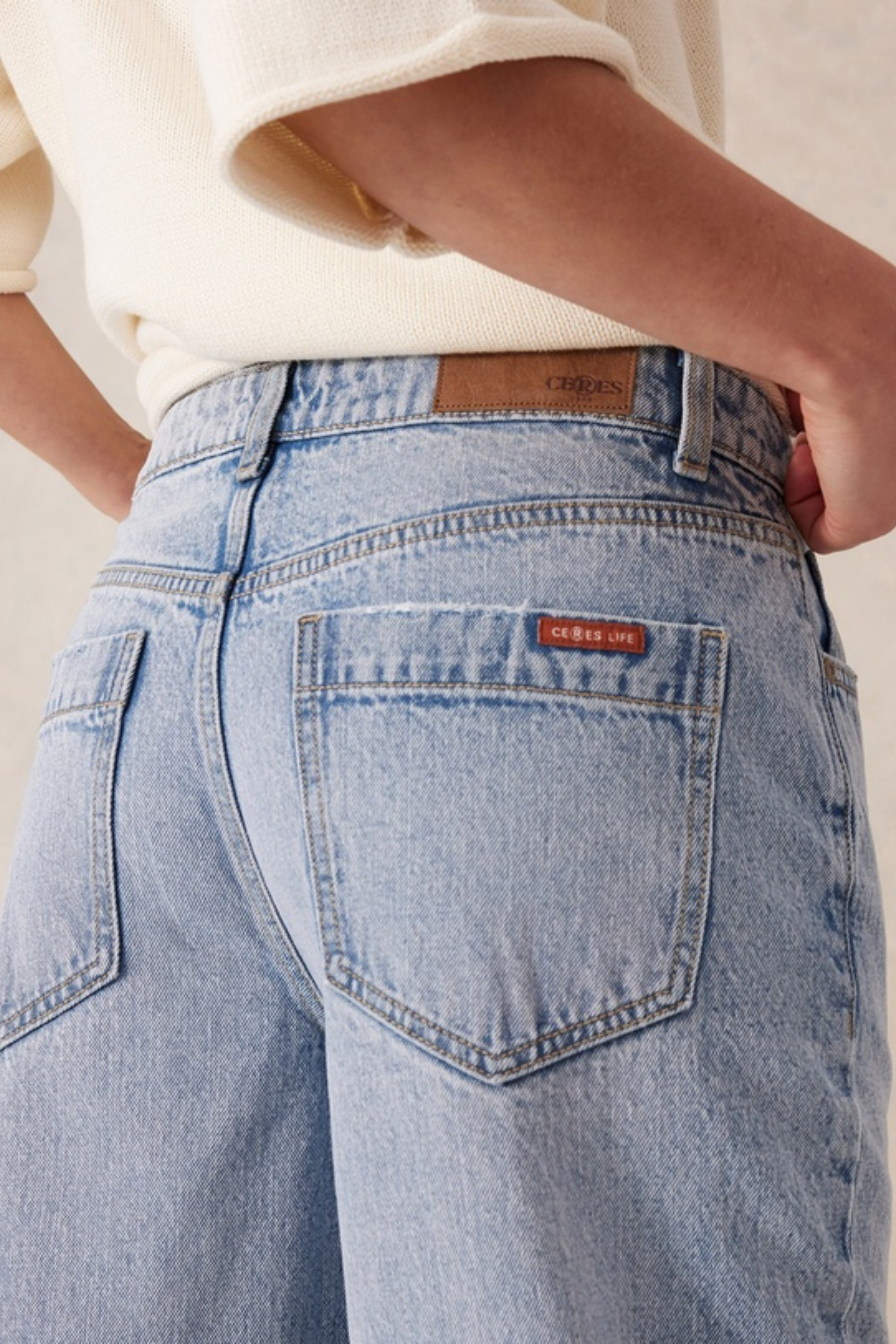 Frankie Loose Straight Jean - Mid Blue Wash