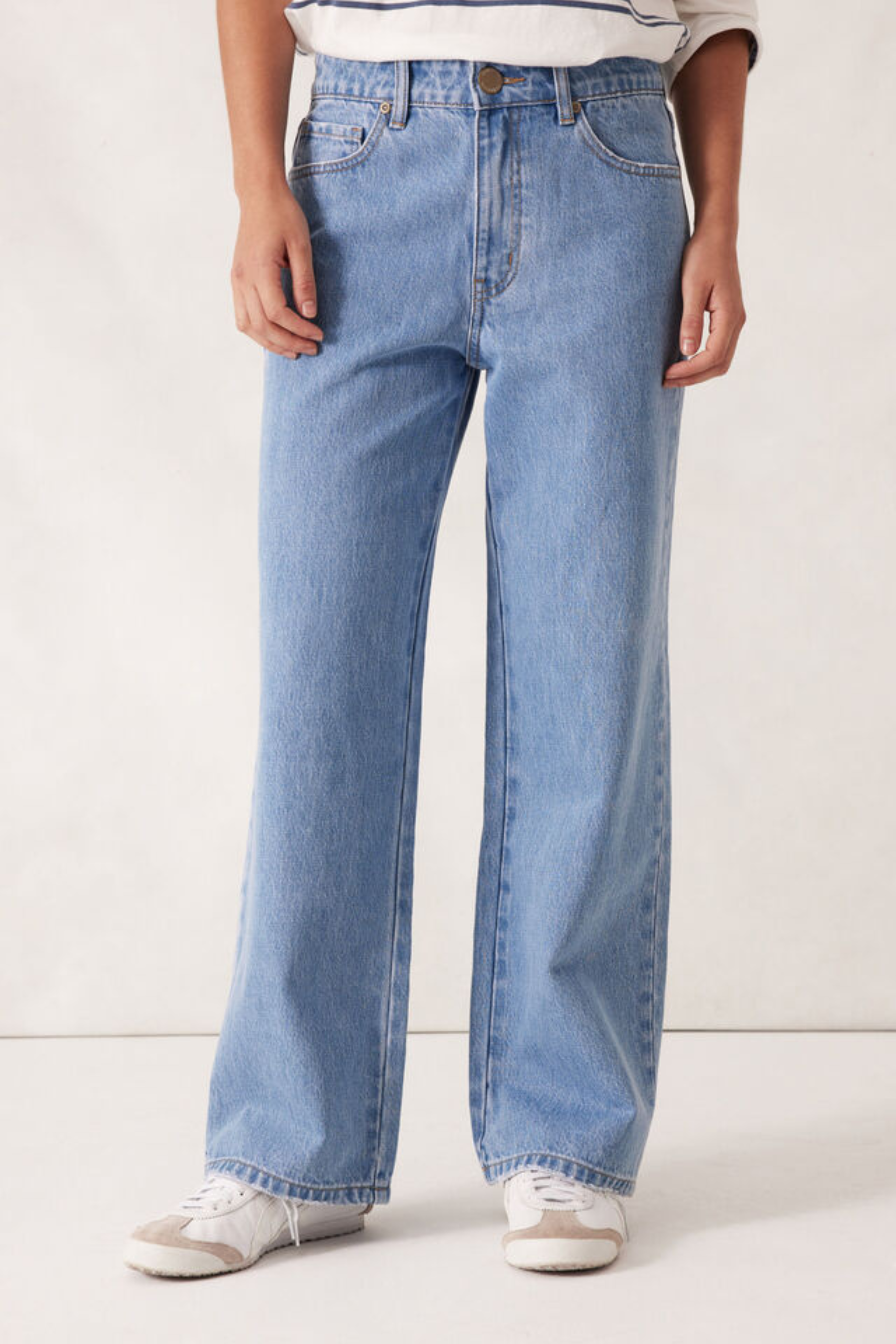 Frankie Loose Straight Jean - Mid Blue Wash