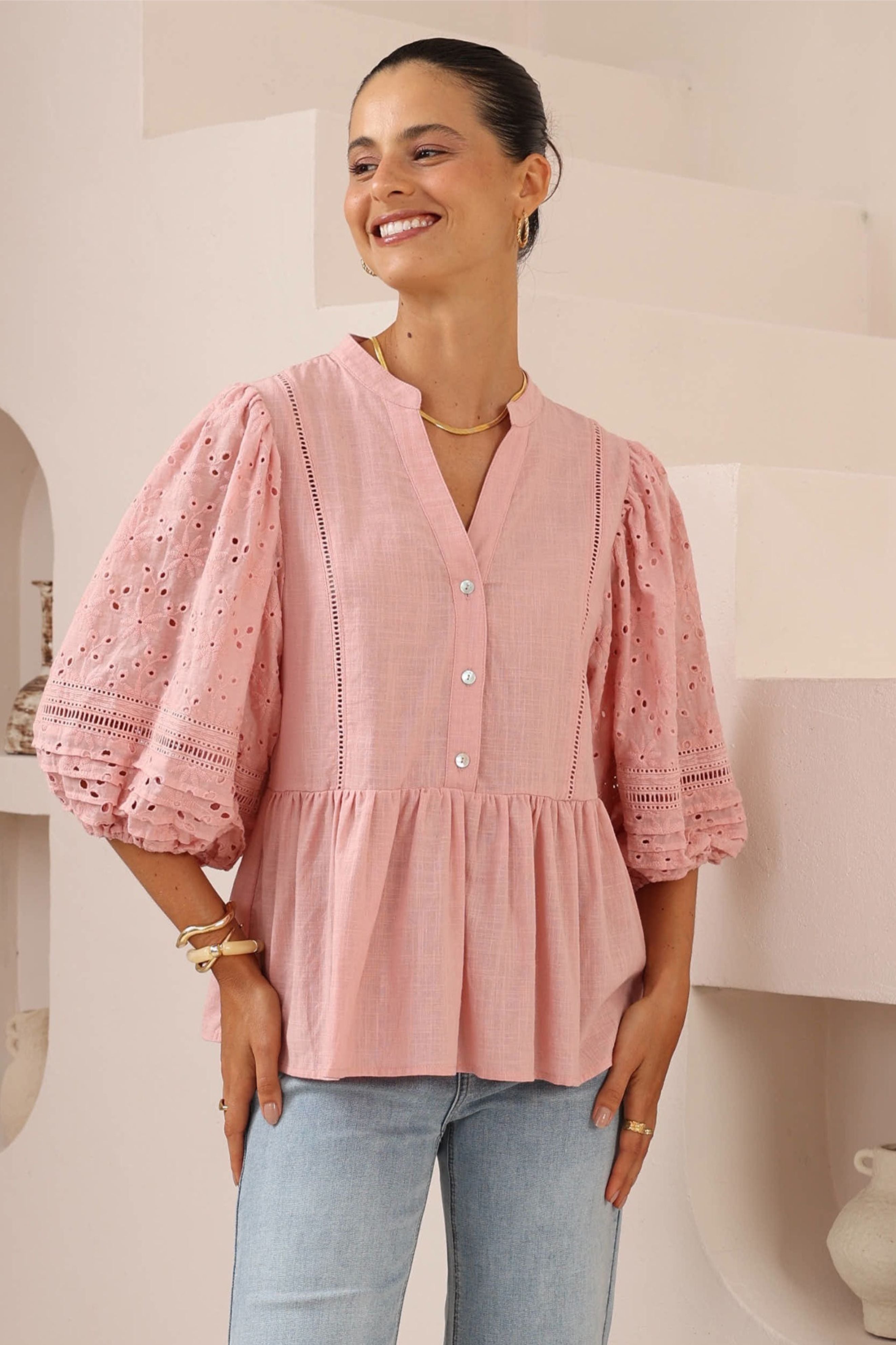 Margot Top in Blush Pink