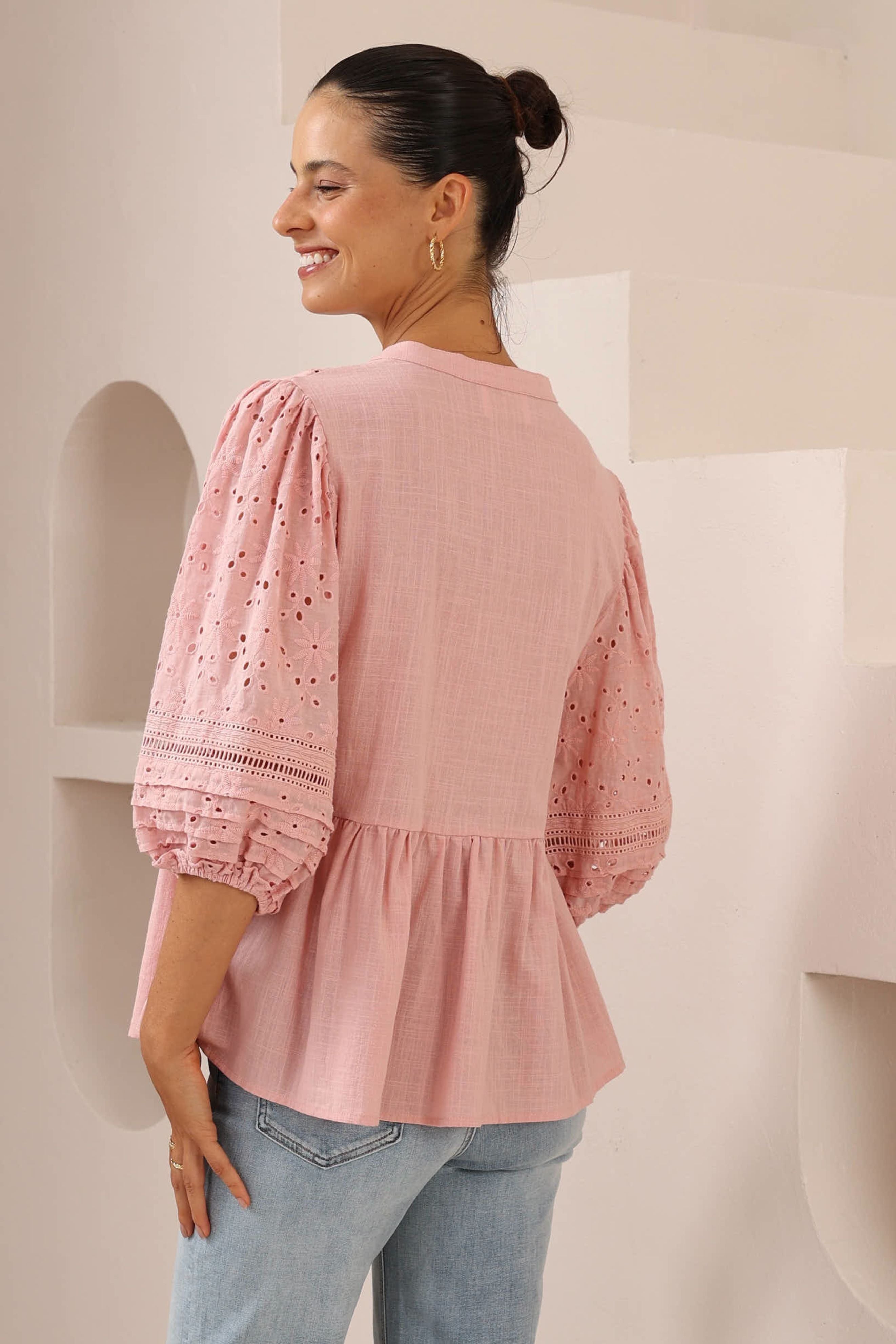 Margot Top in Blush Pink