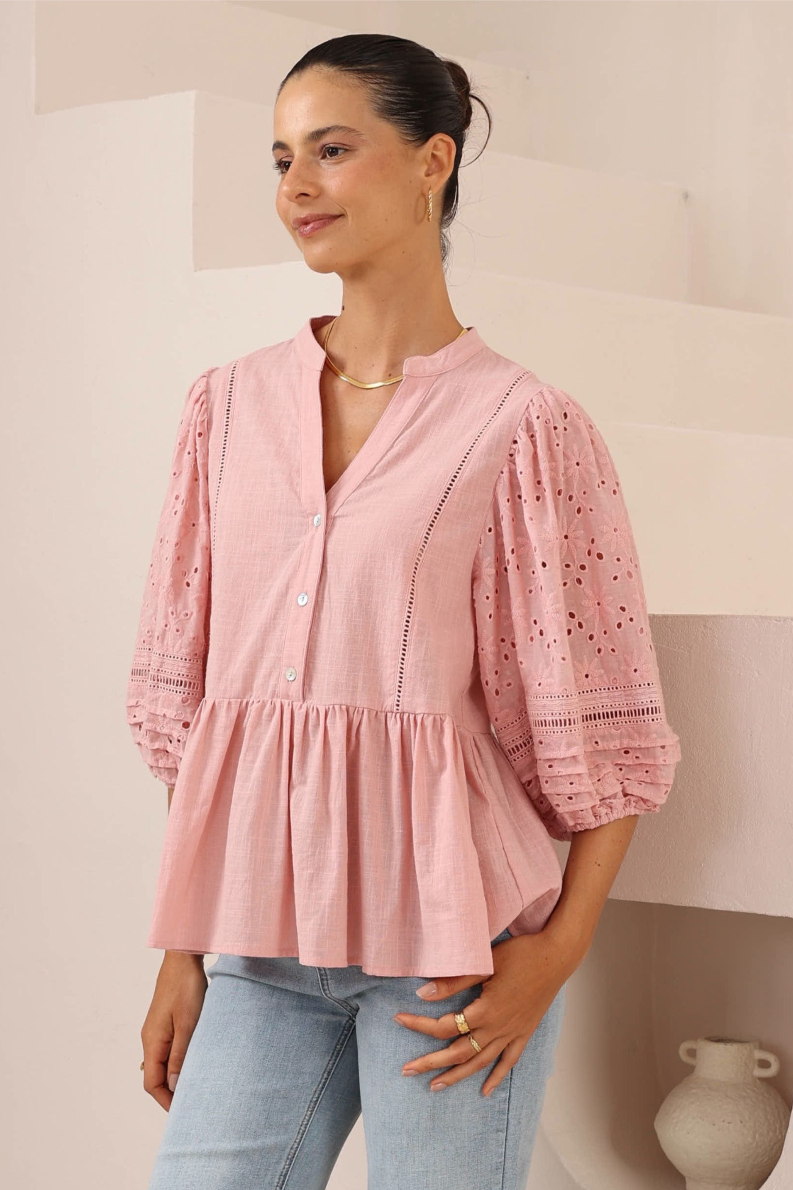 Margot Top in Blush Pink