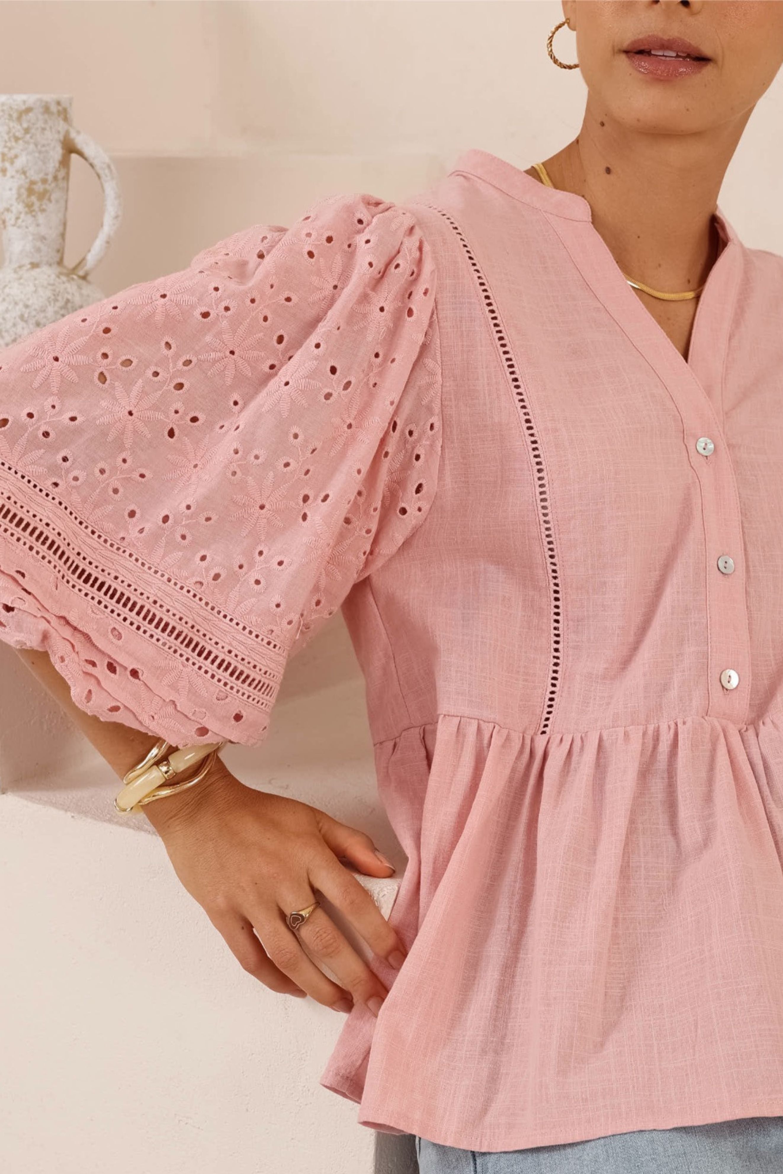 Margot Top in Blush Pink