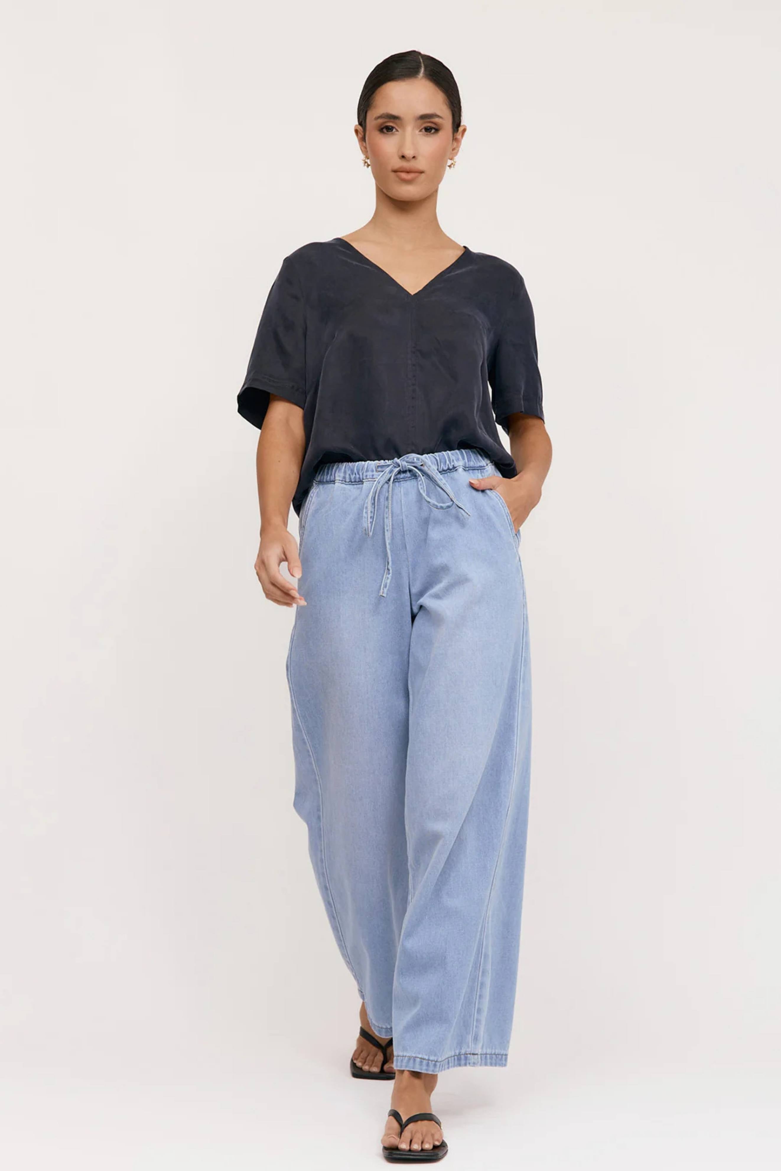 Romy Drawstring Denim Pants