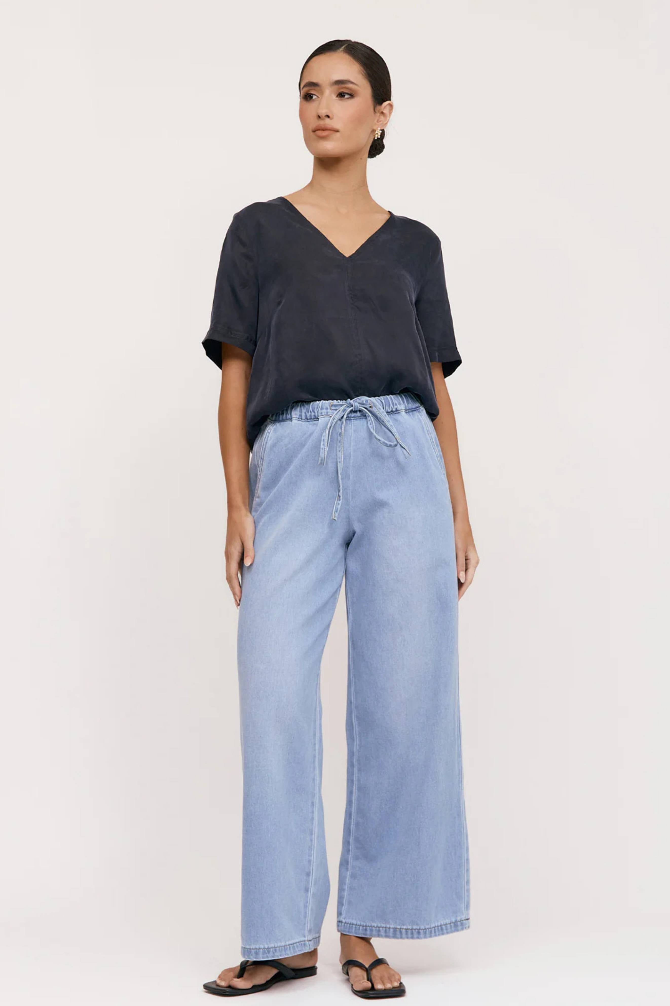 Romy Drawstring Denim Pants