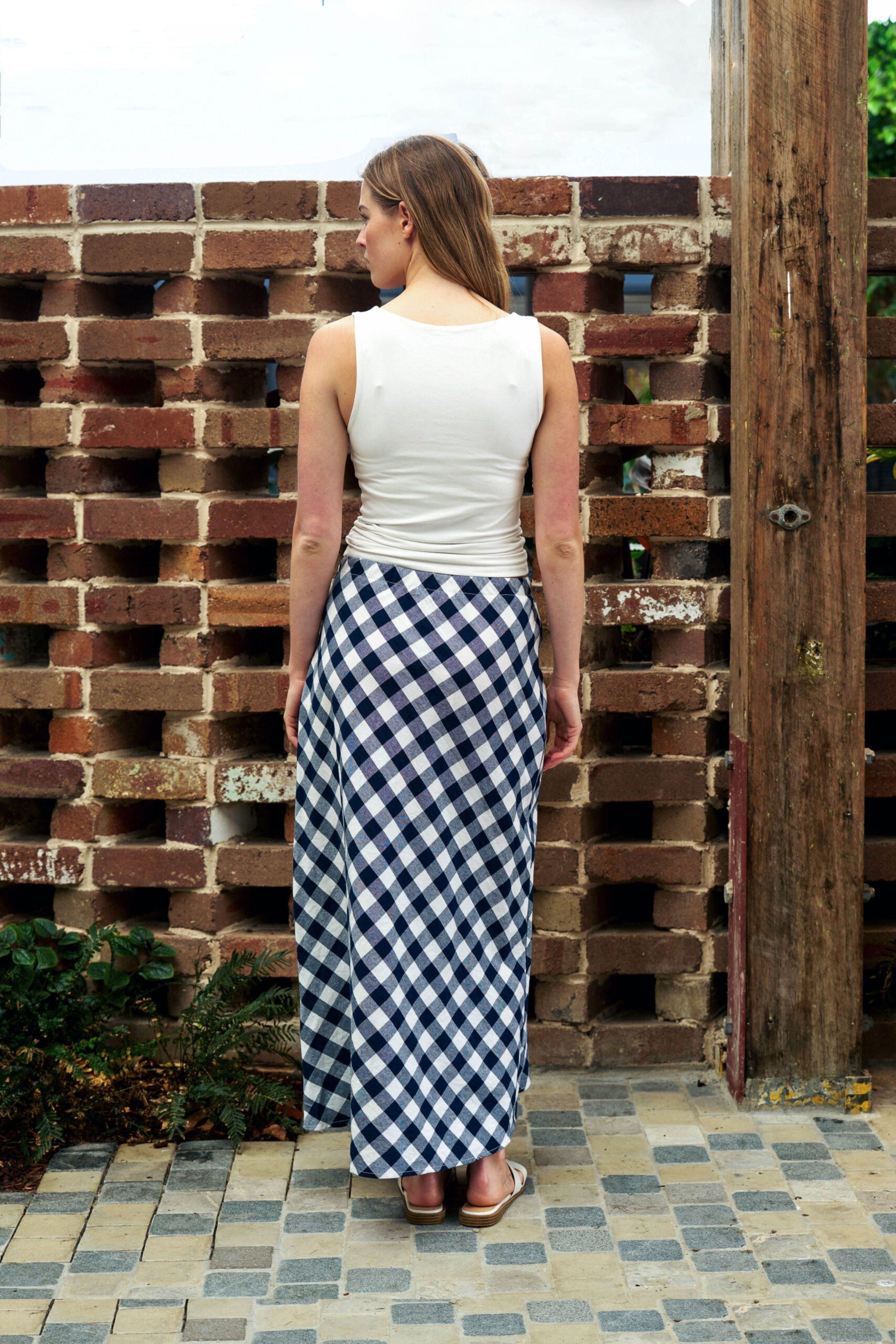 Sophie Skirt in Navy and White Gingham