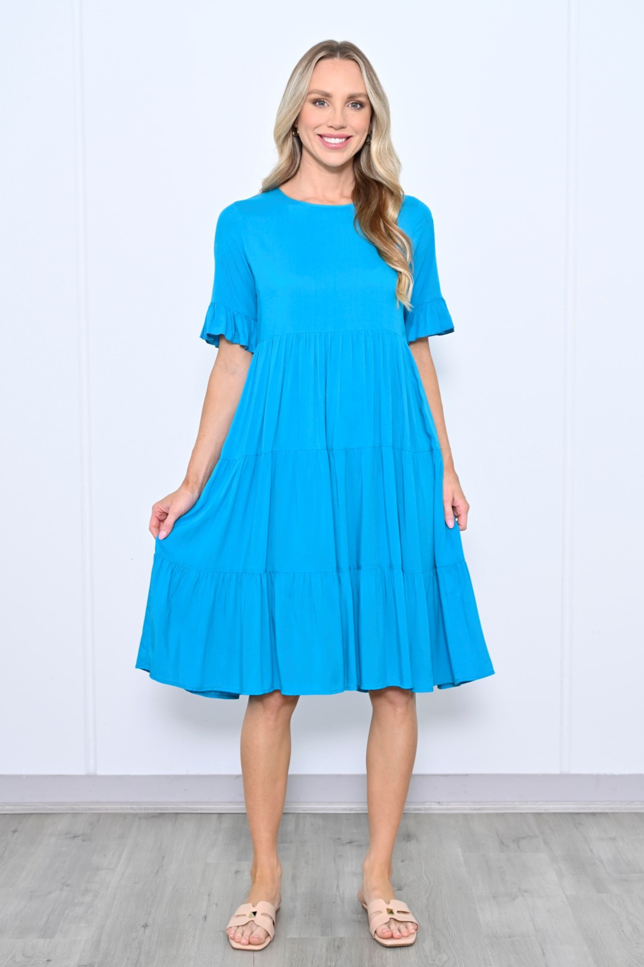 TESSA Midi Dress in Blue