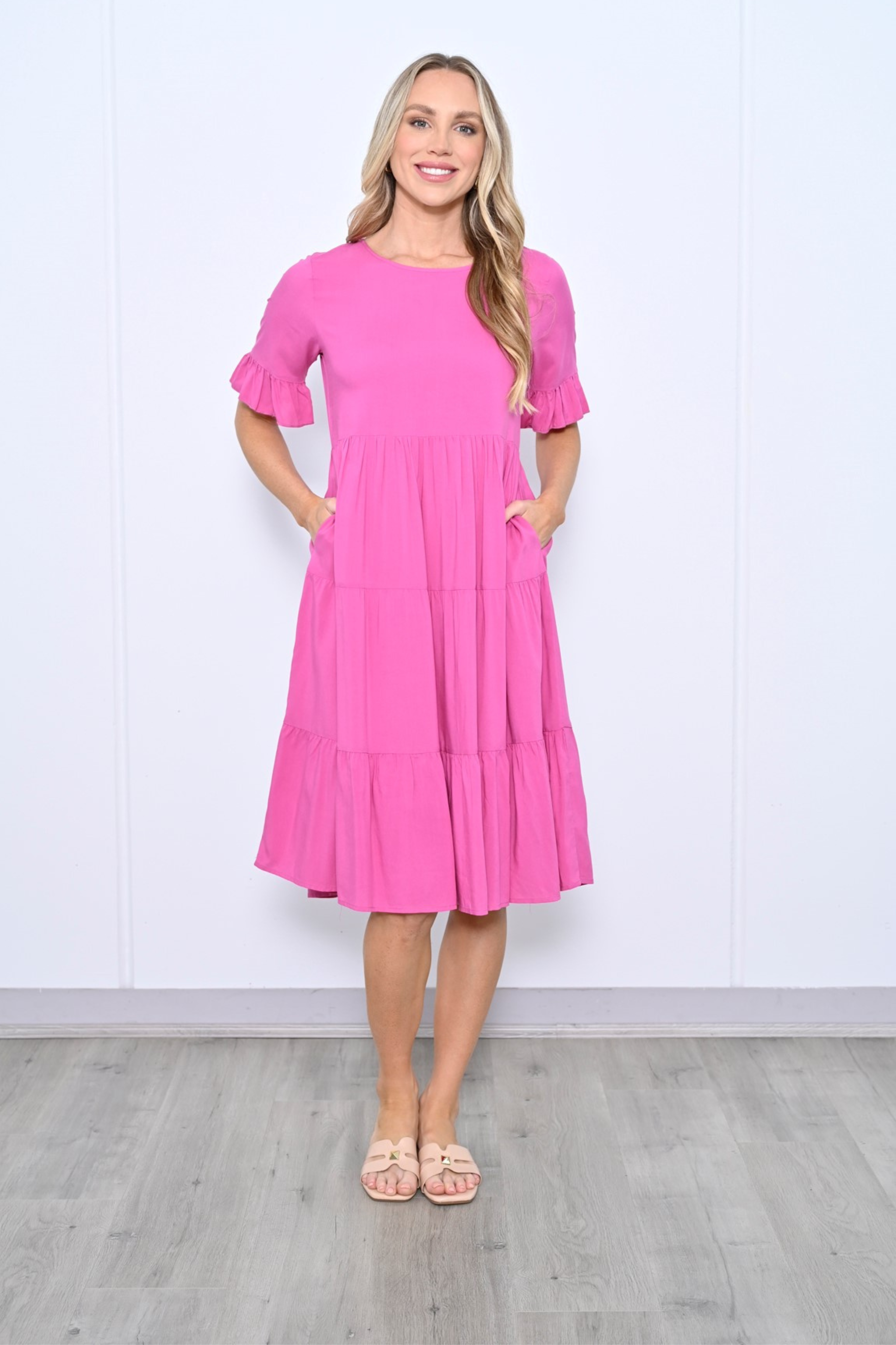 TESSA Midi Dress in Pink