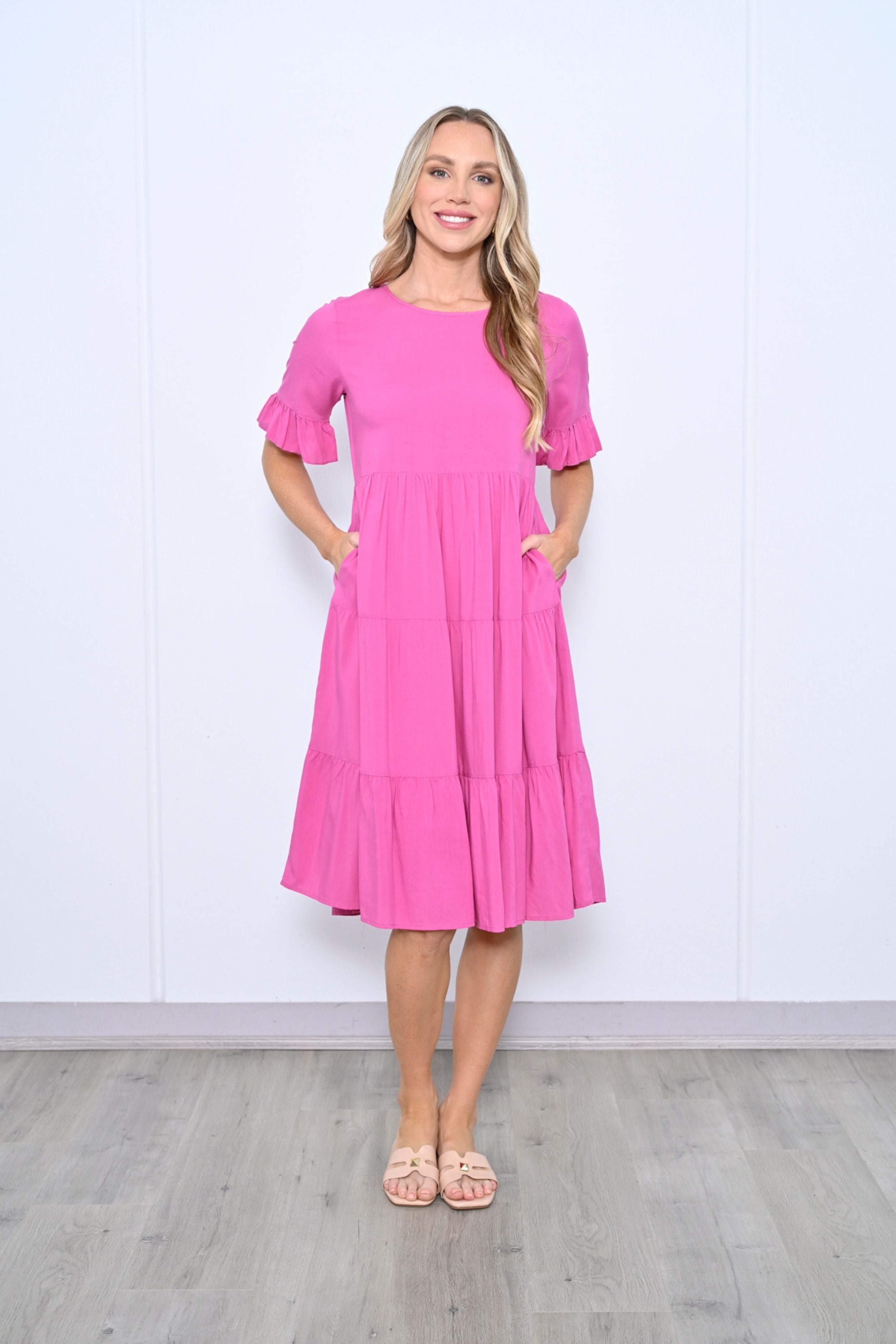 TESSA Midi Dress in Pink