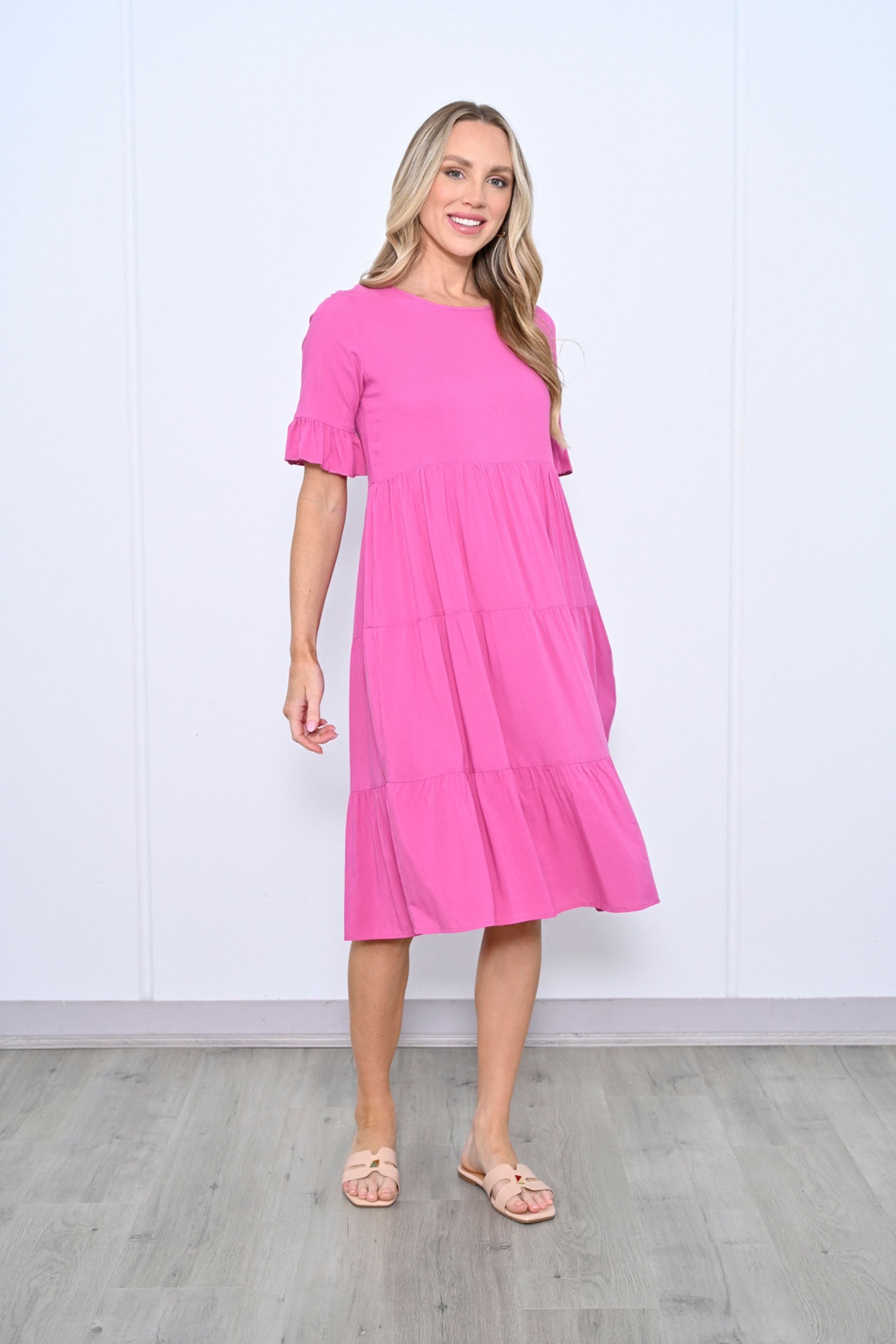 TESSA Midi Dress in Pink