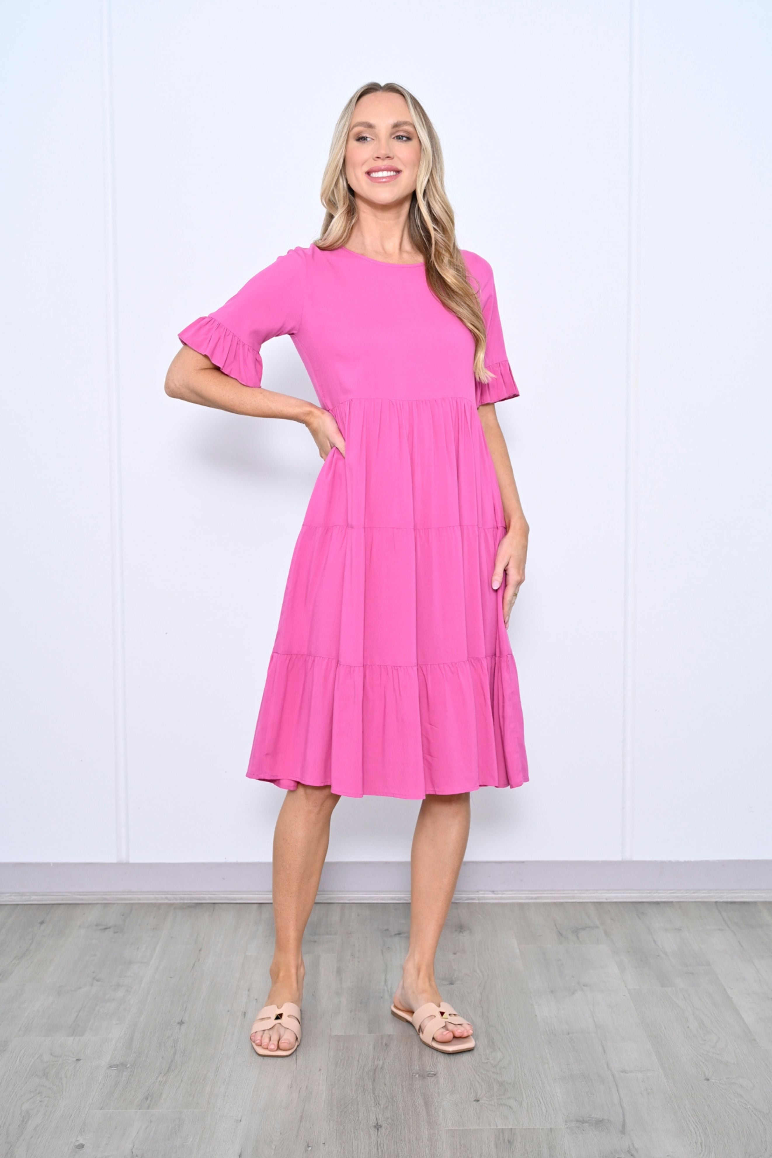 TESSA Midi Dress in Pink