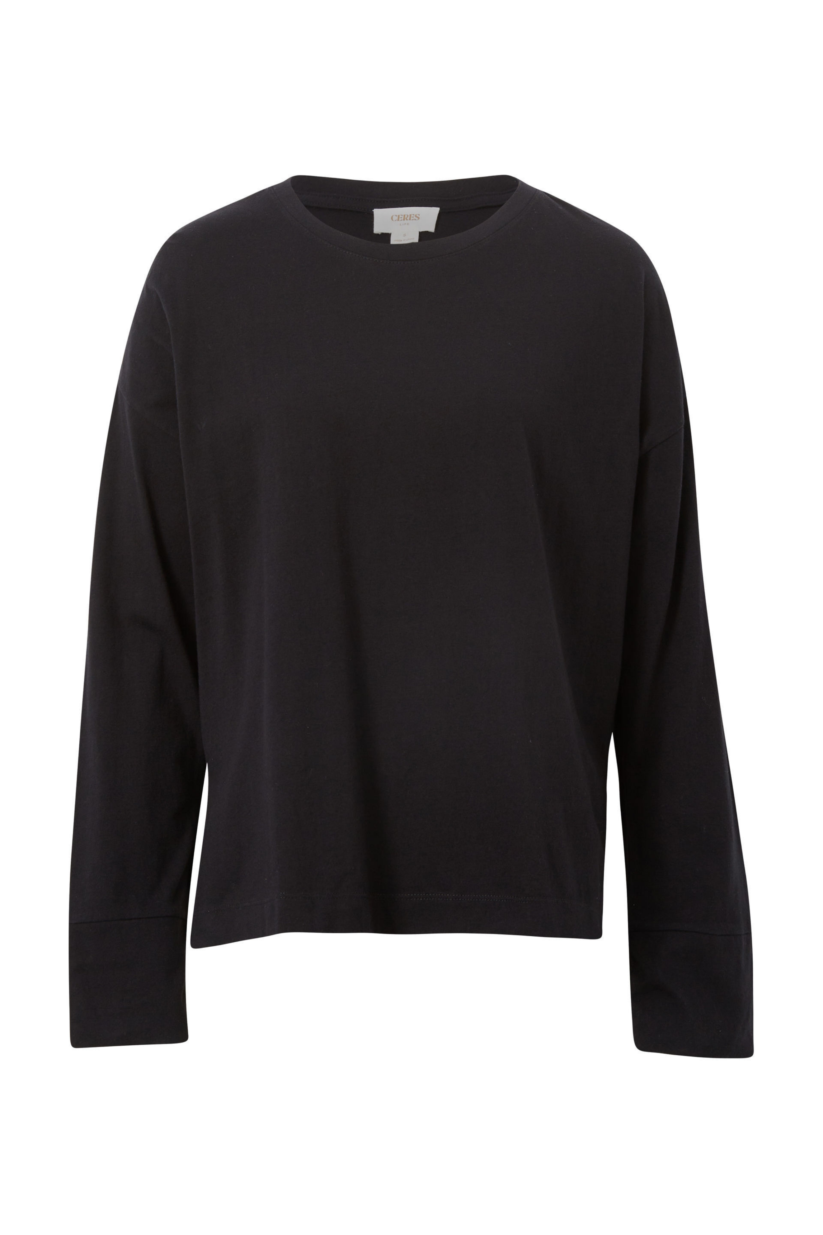 Slouchy Long Sleeve Tee - Black