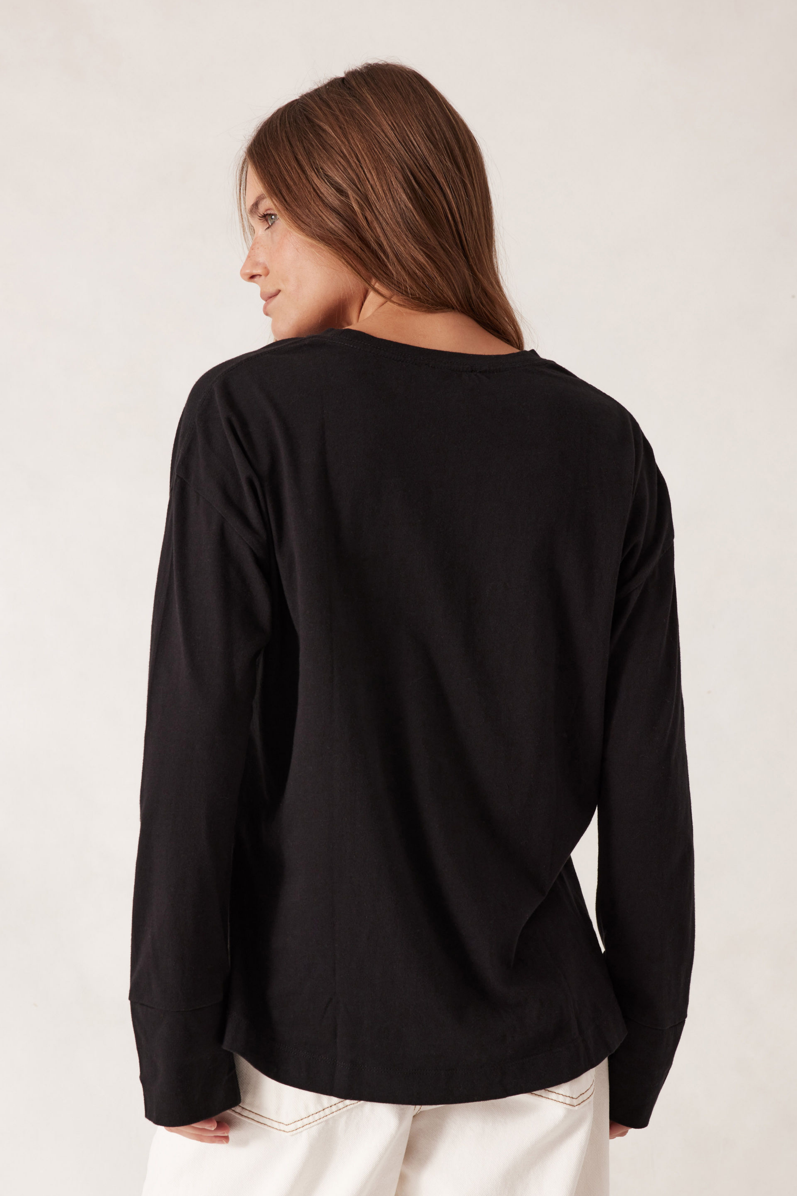 Slouchy Long Sleeve Tee - Black