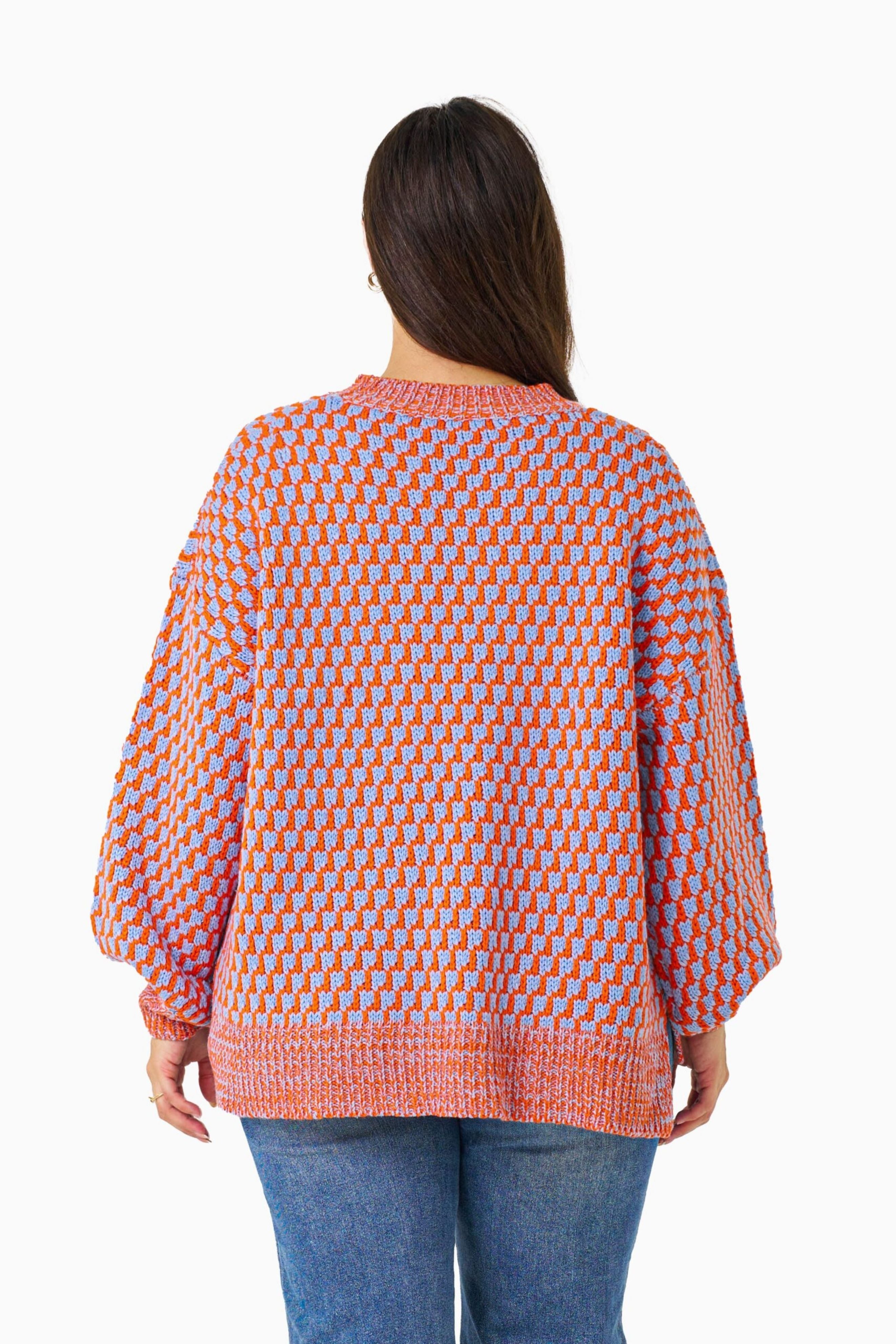 RUBY Knit in Sky Blue and Orange