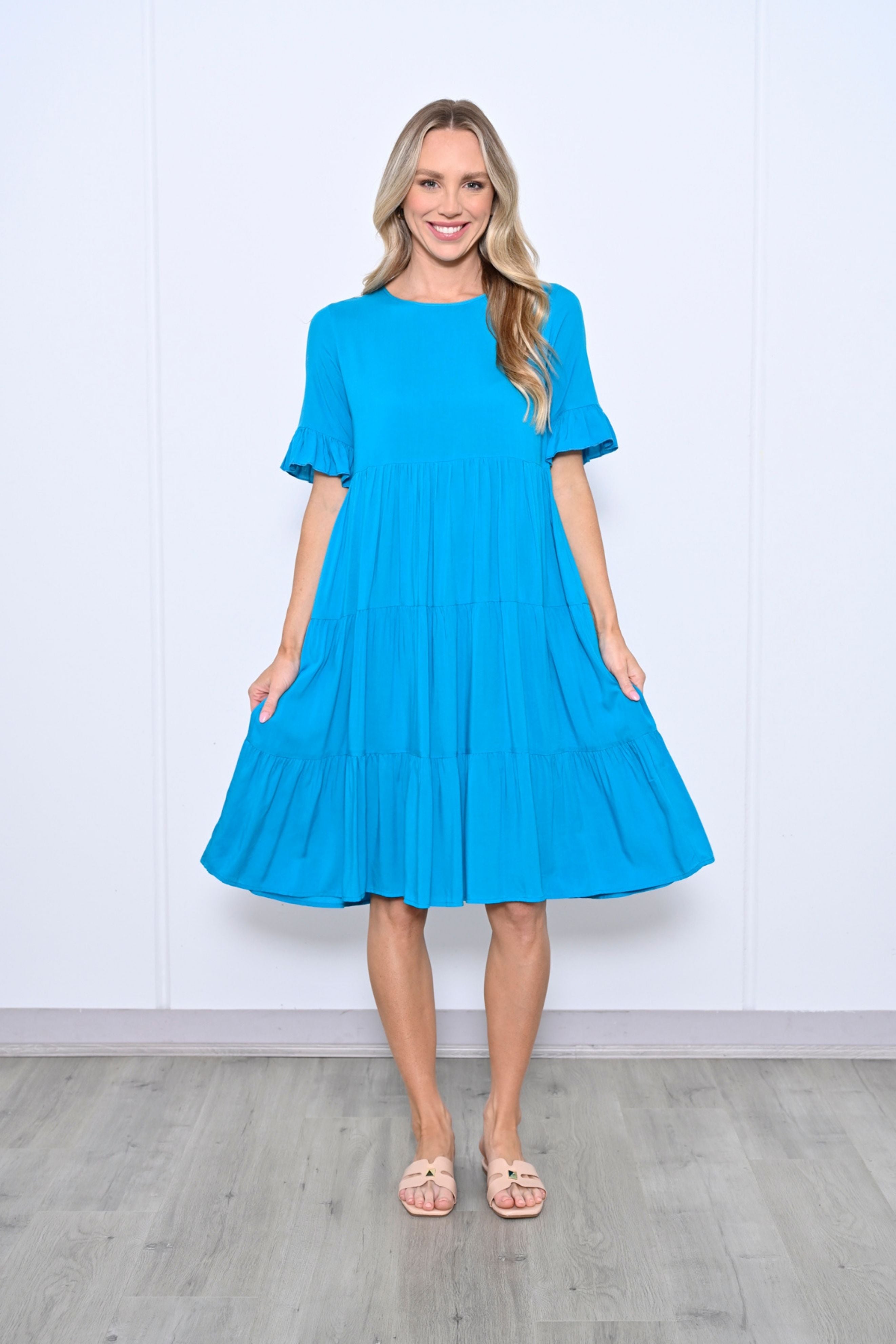 TESSA Midi Dress in Blue