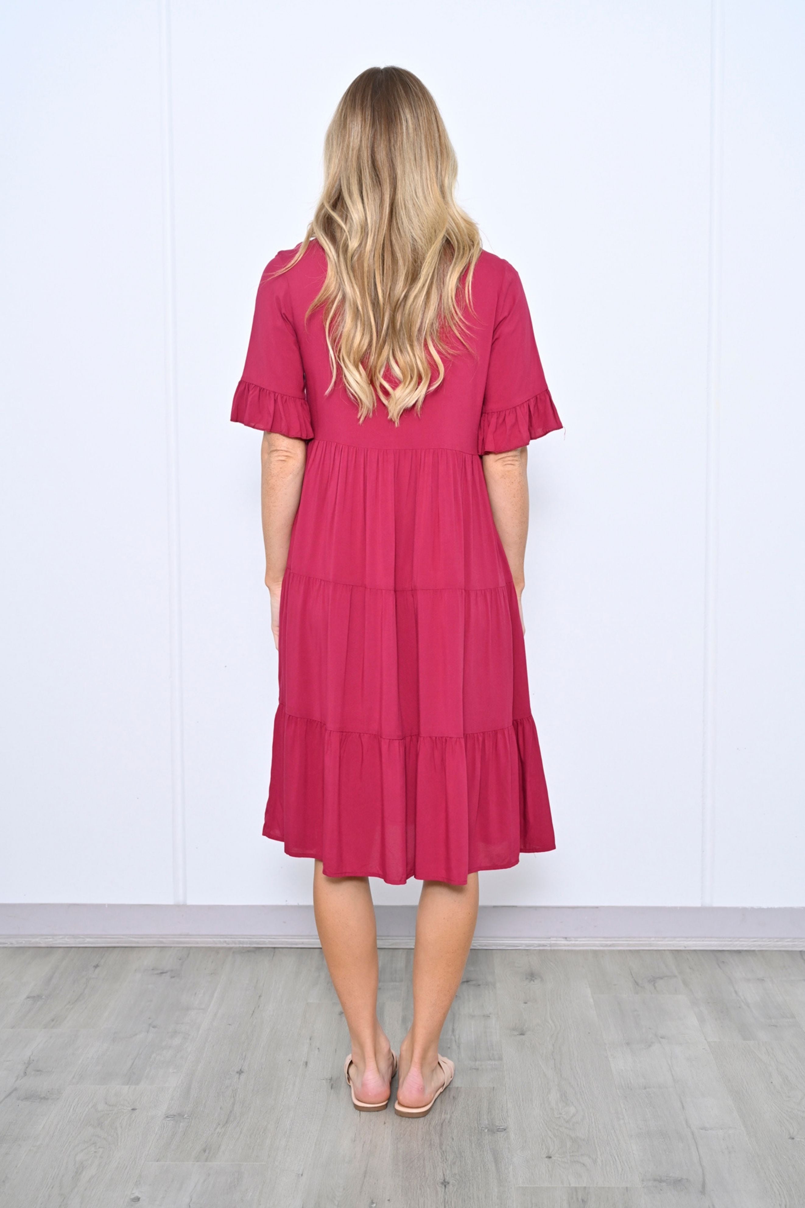 TESSA Midi Dress in Mulberry