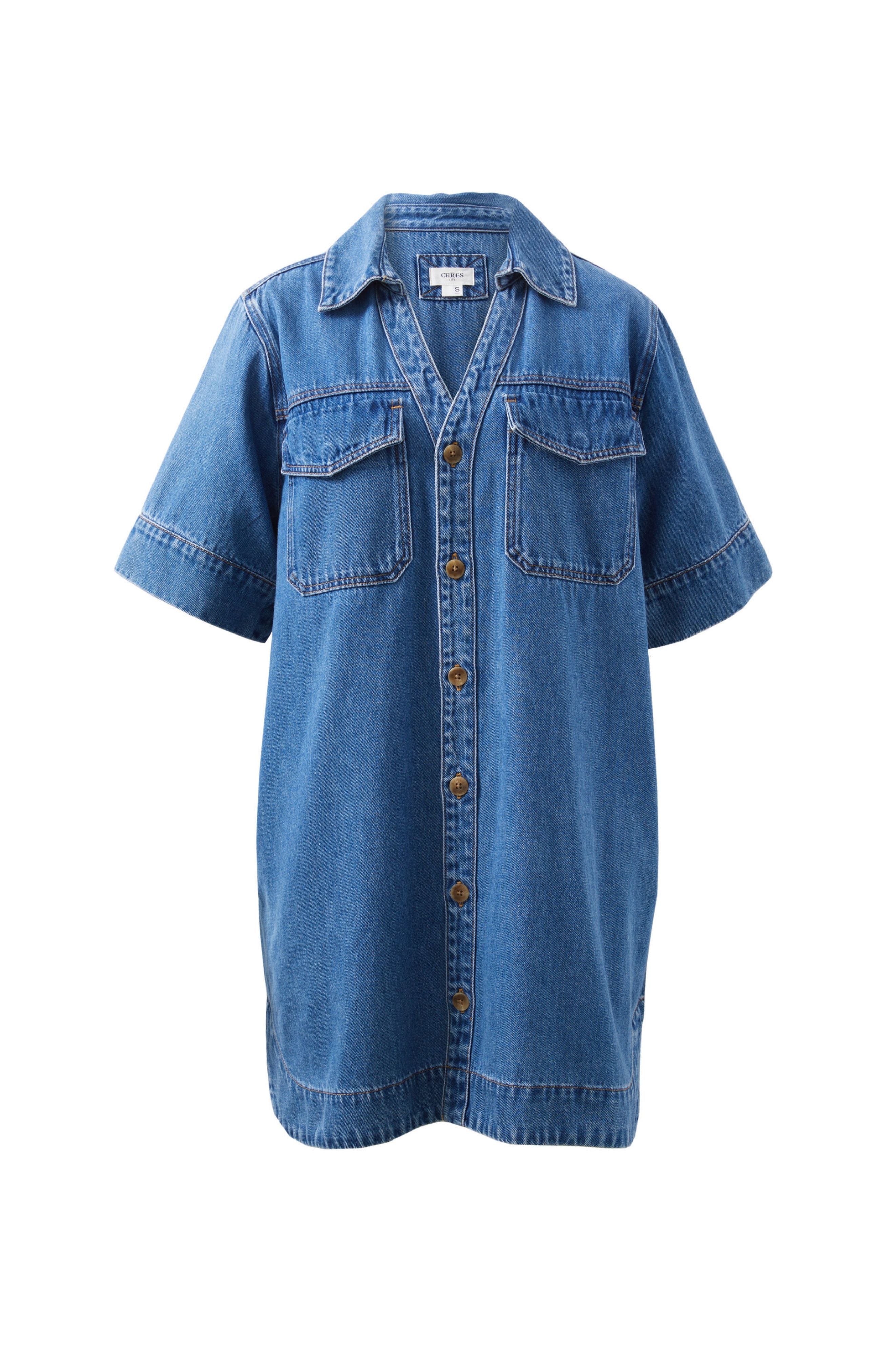 Sammy Relaxed Shirt Dress in Fresh Indigo