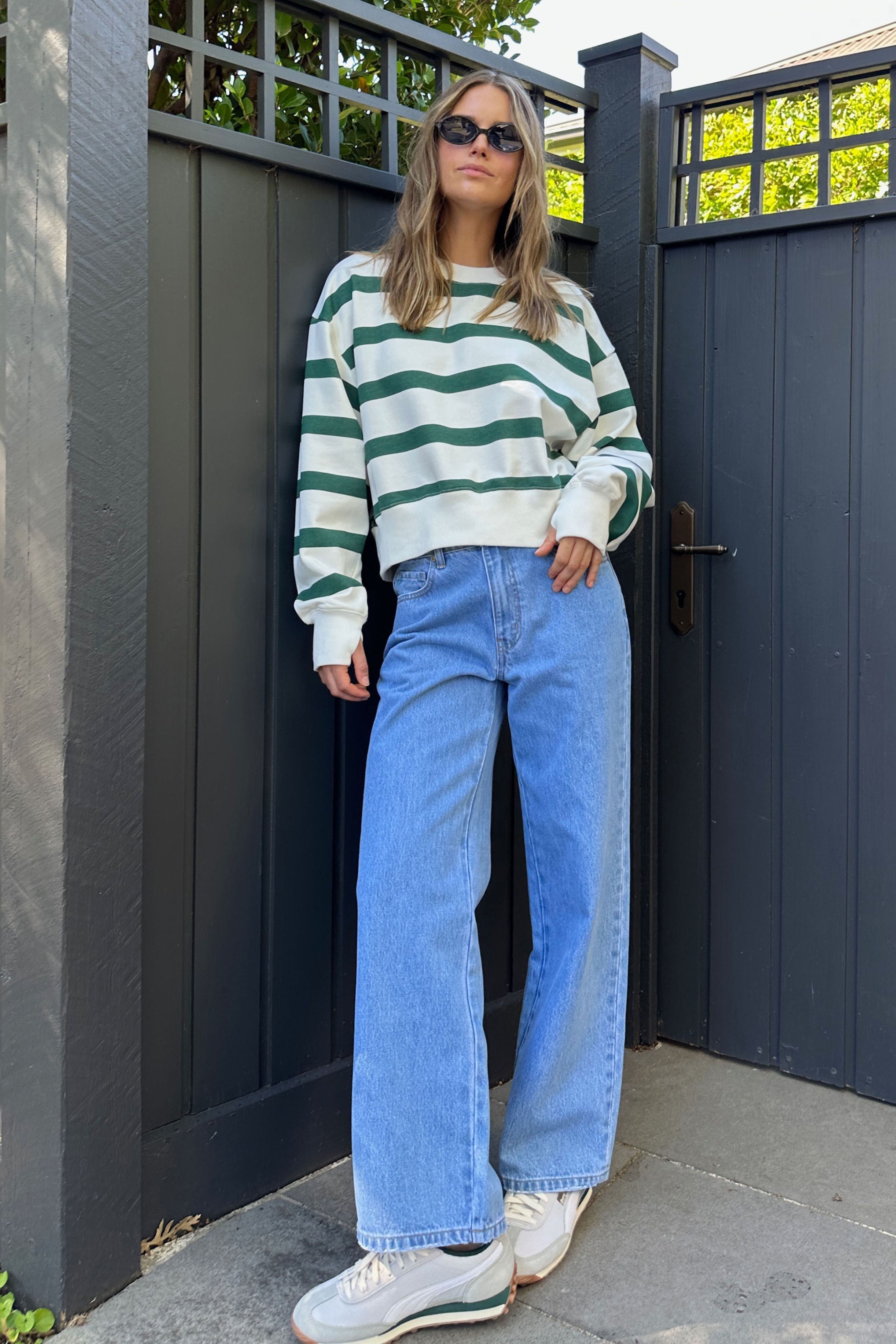 Frankie Loose Straight Jean - Mid Blue Wash