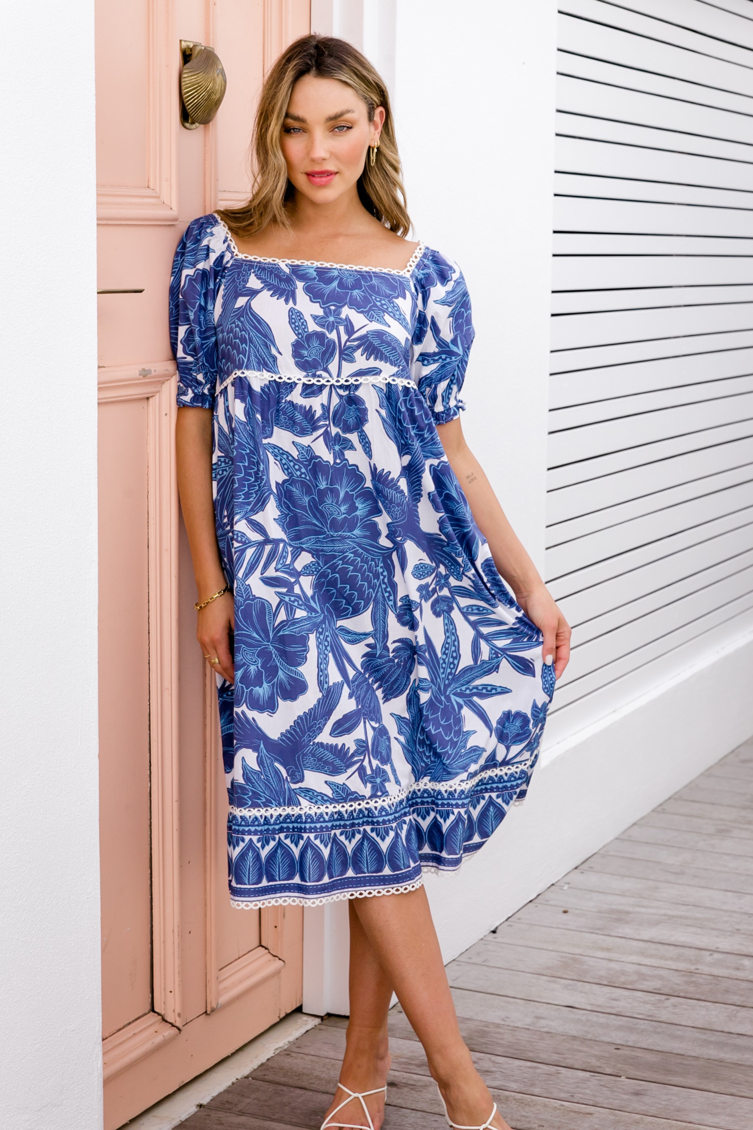 Andria Dress in Blue Floral