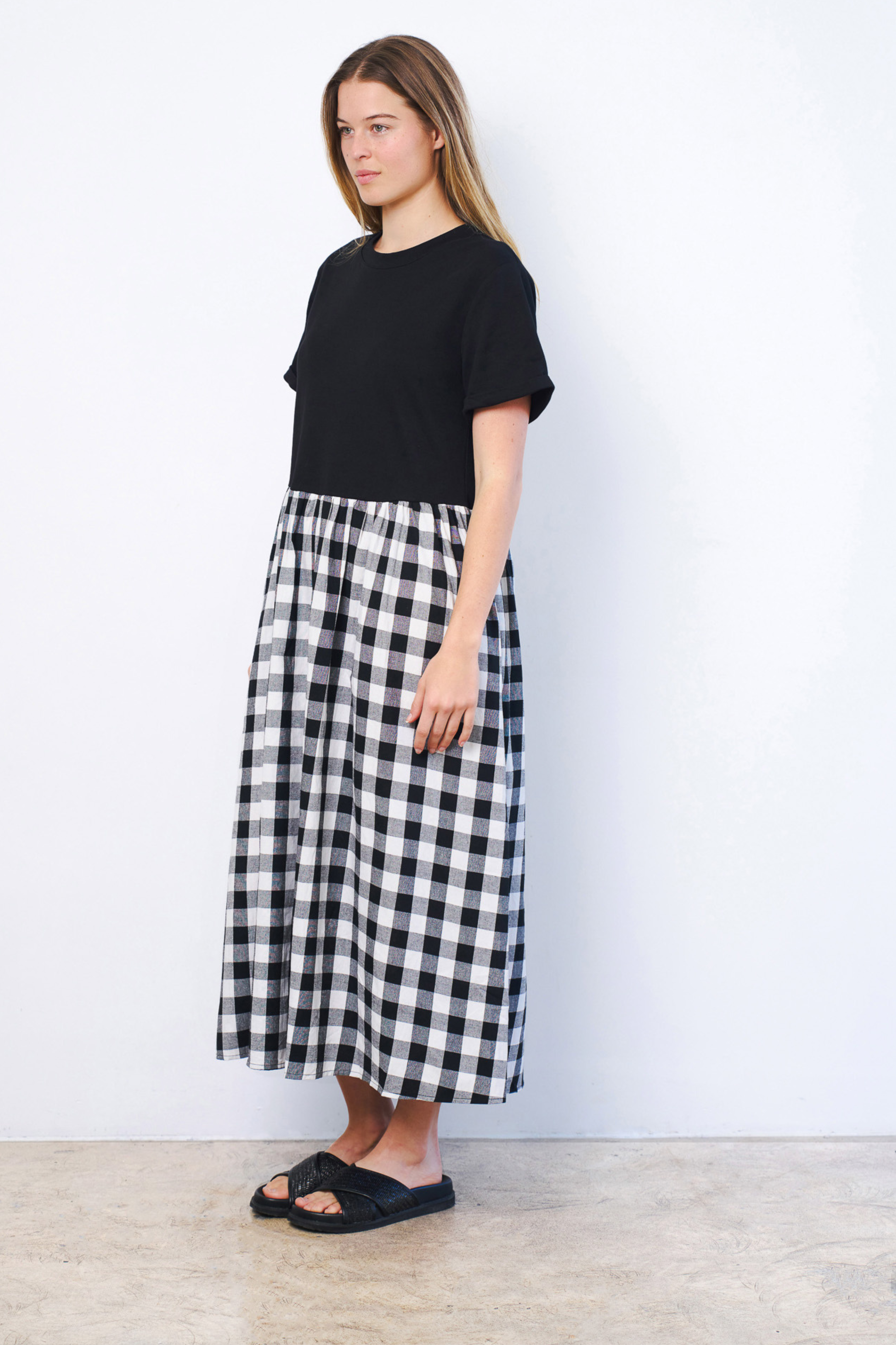 **Pre-Order** Phoebe Dress in Black and Gingham
