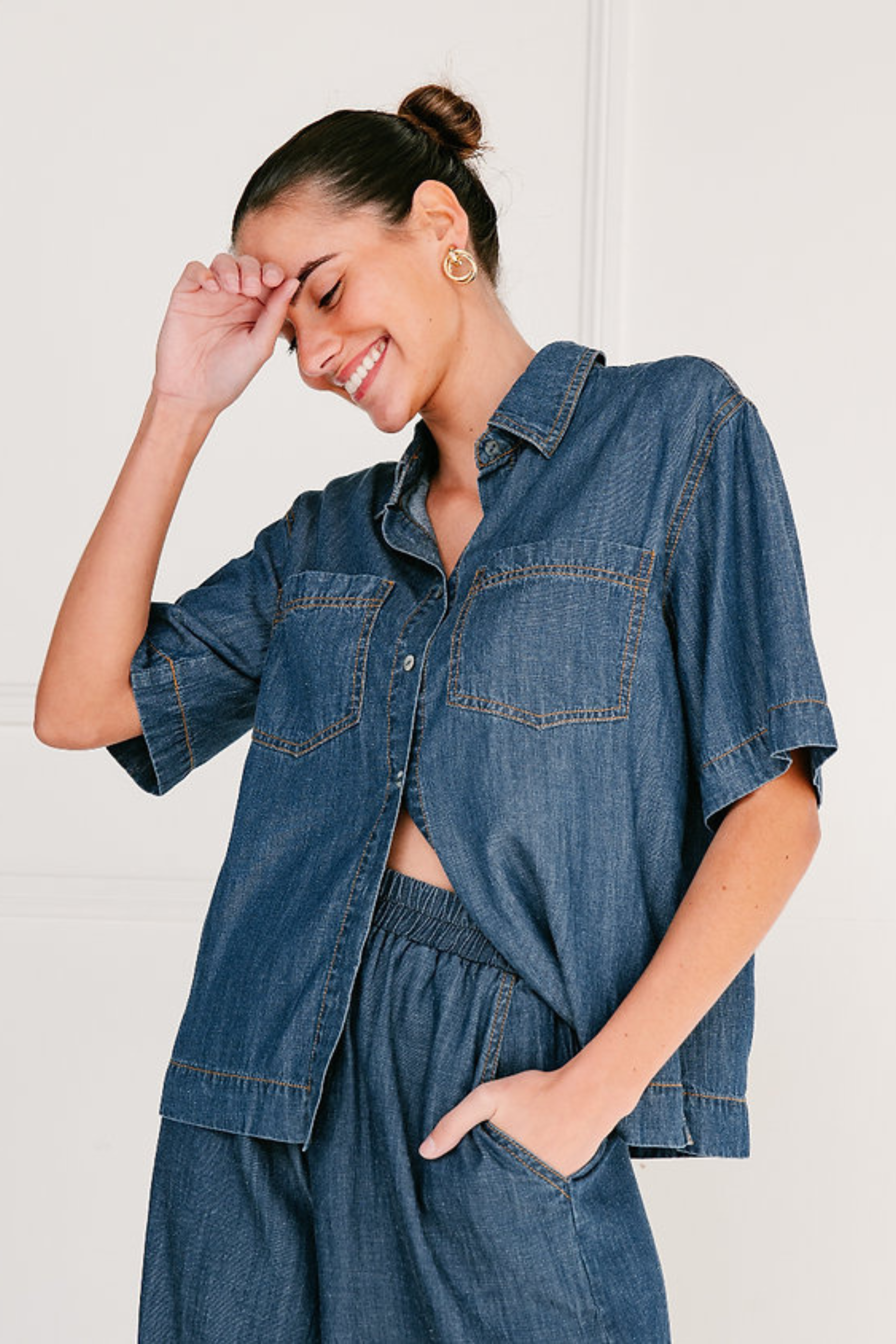 Belmont Short Sleeve Shirt in Denim