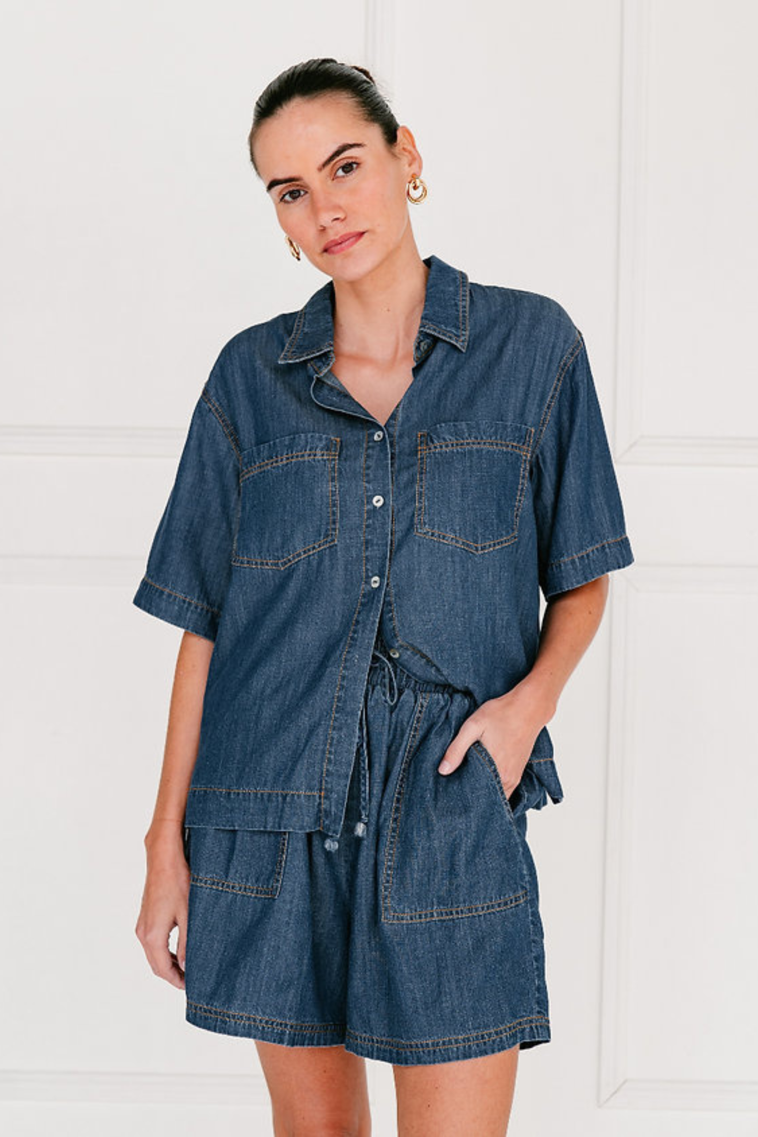 Belmont Short Sleeve Shirt in Denim