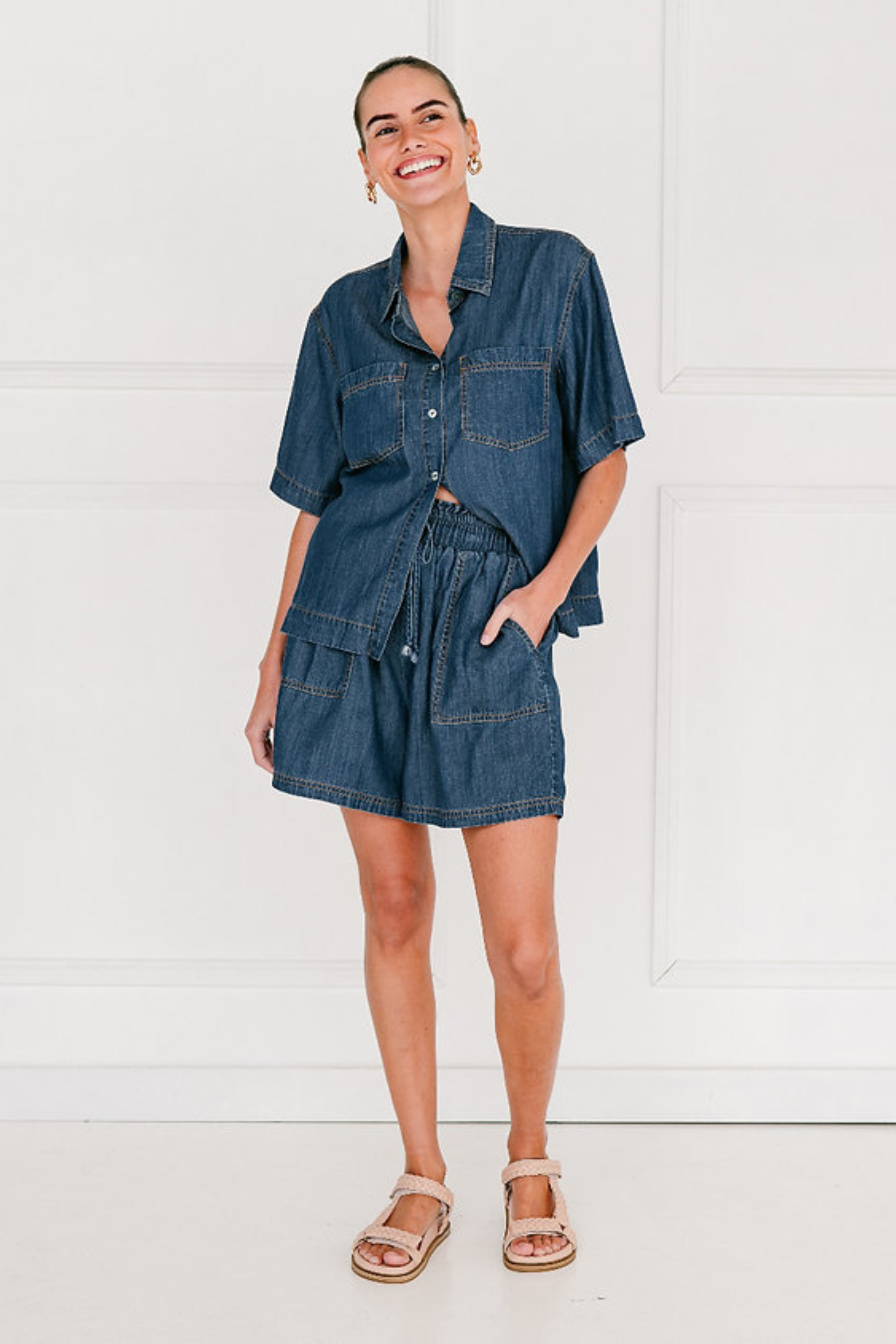 Belmont Short Sleeve Shirt in Denim