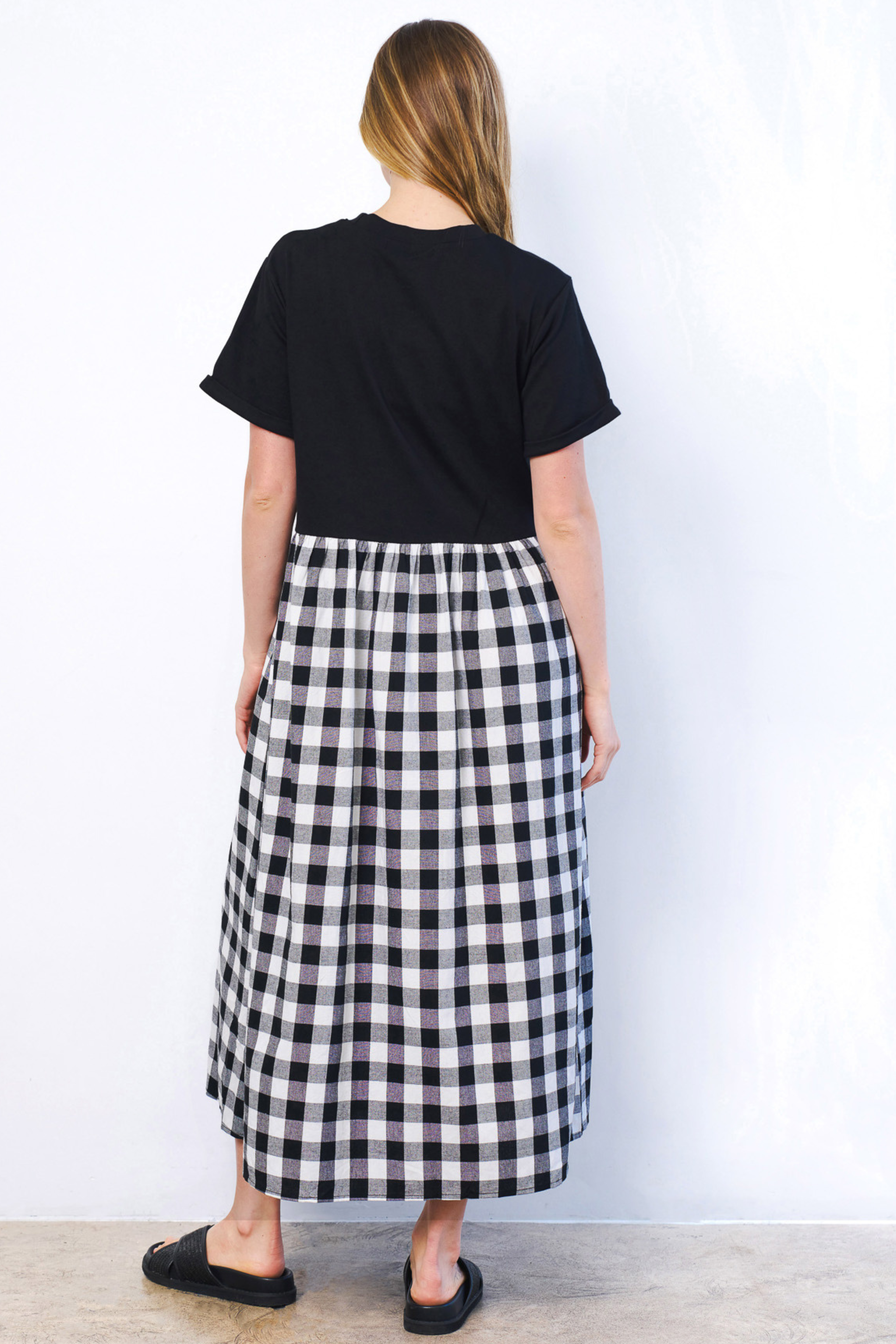 **Pre-Order** Phoebe Dress in Black and Gingham
