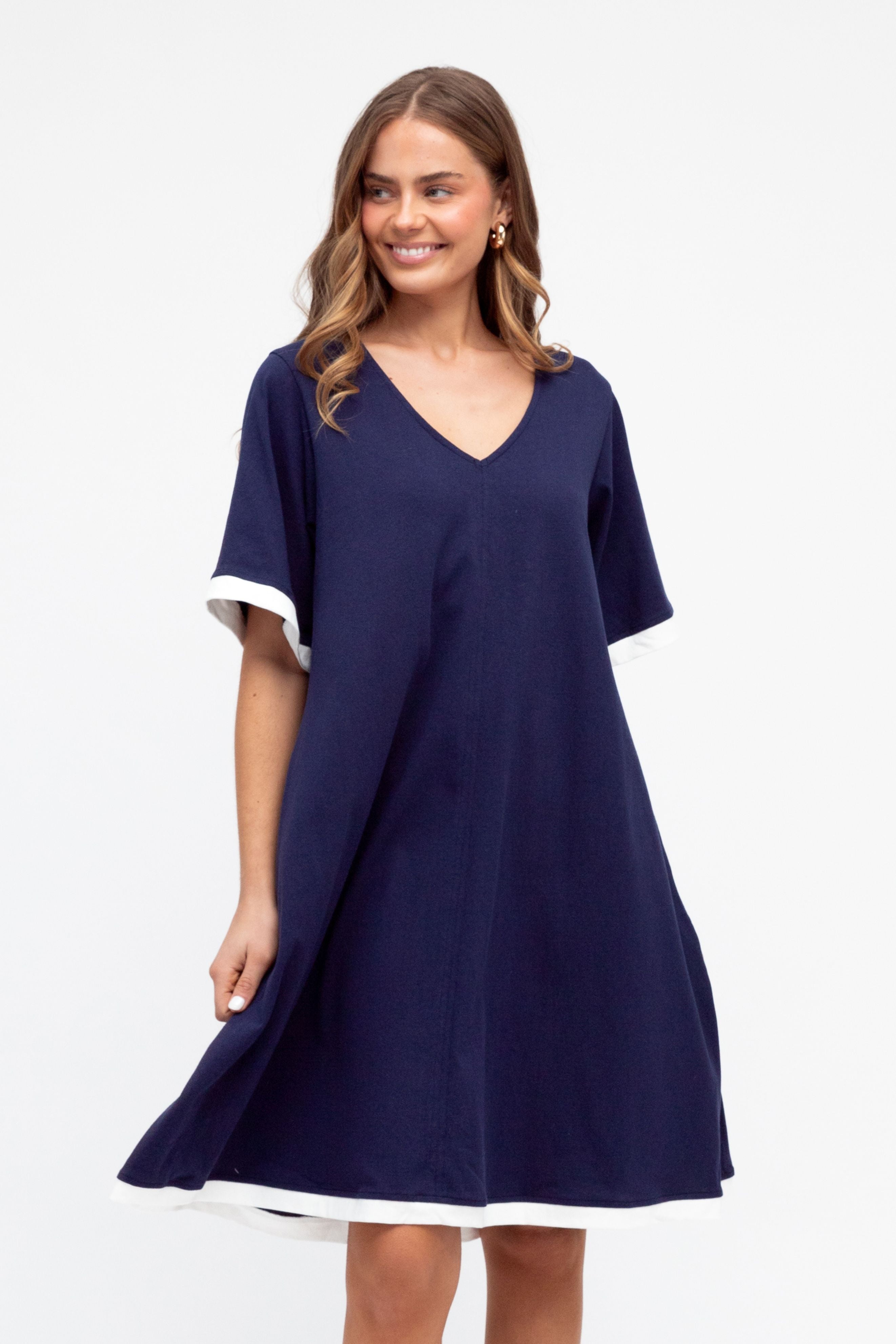 Amelie Dress in Navy