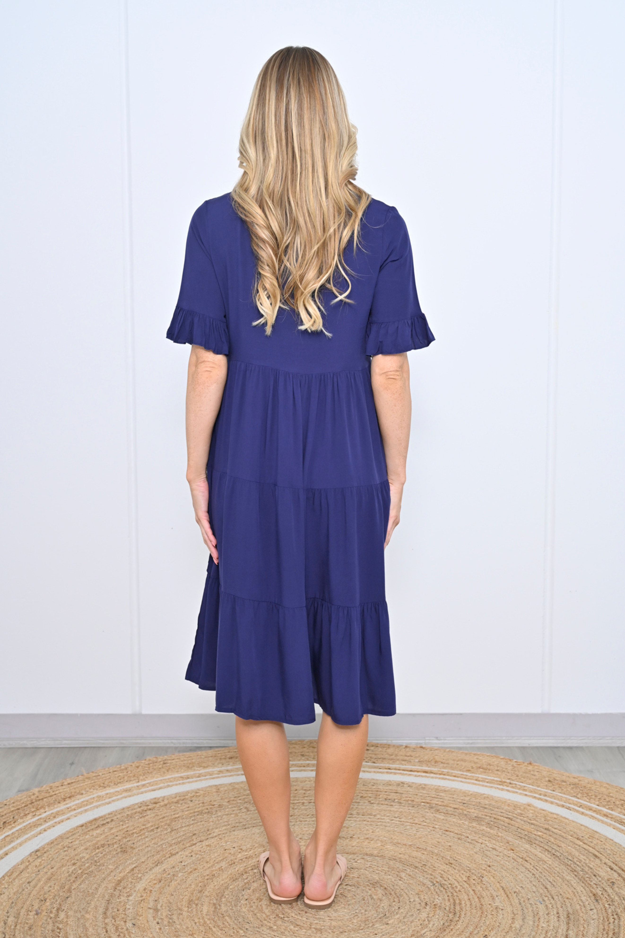 TESSA Midi Dress in Navy