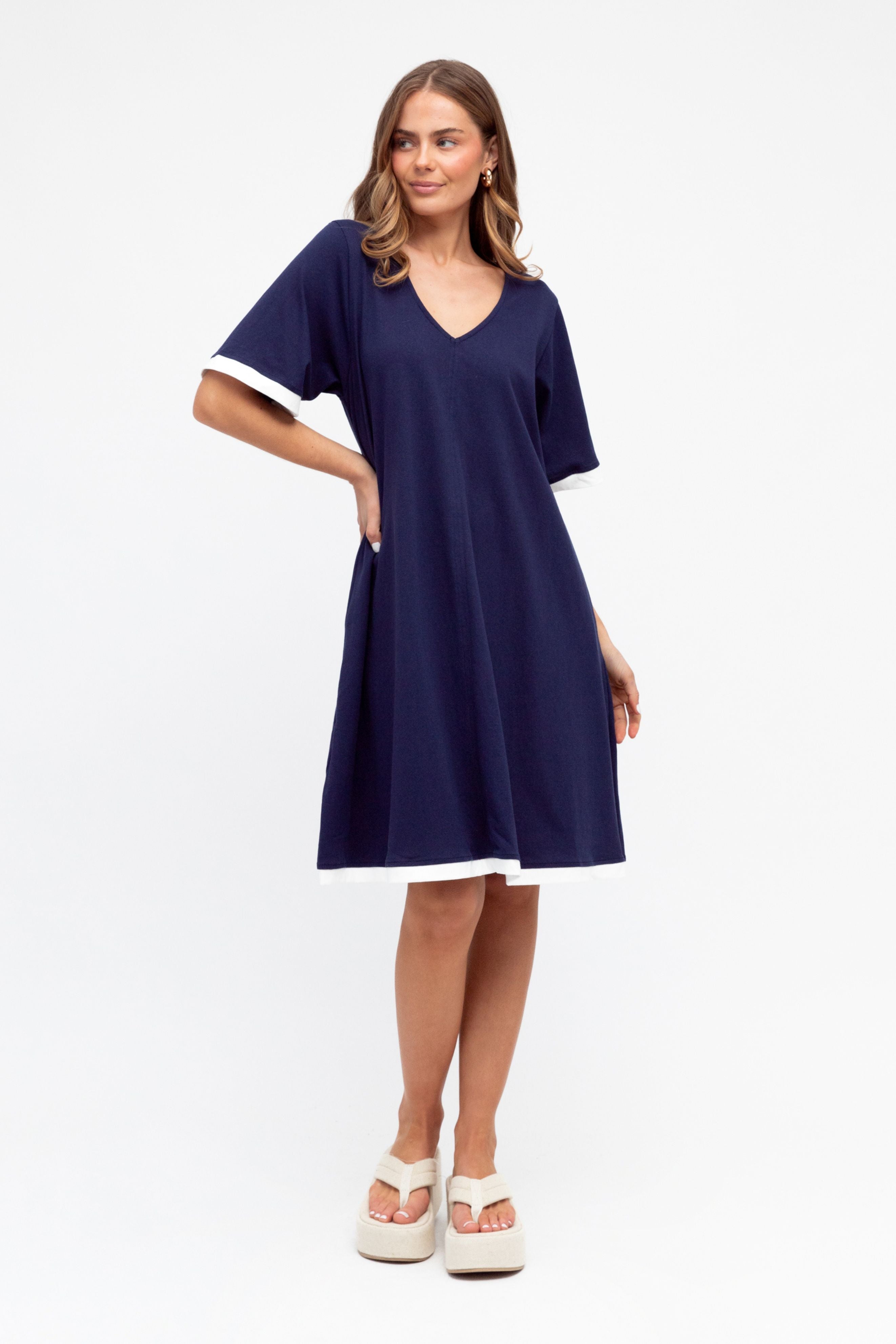 Amelie Dress in Navy