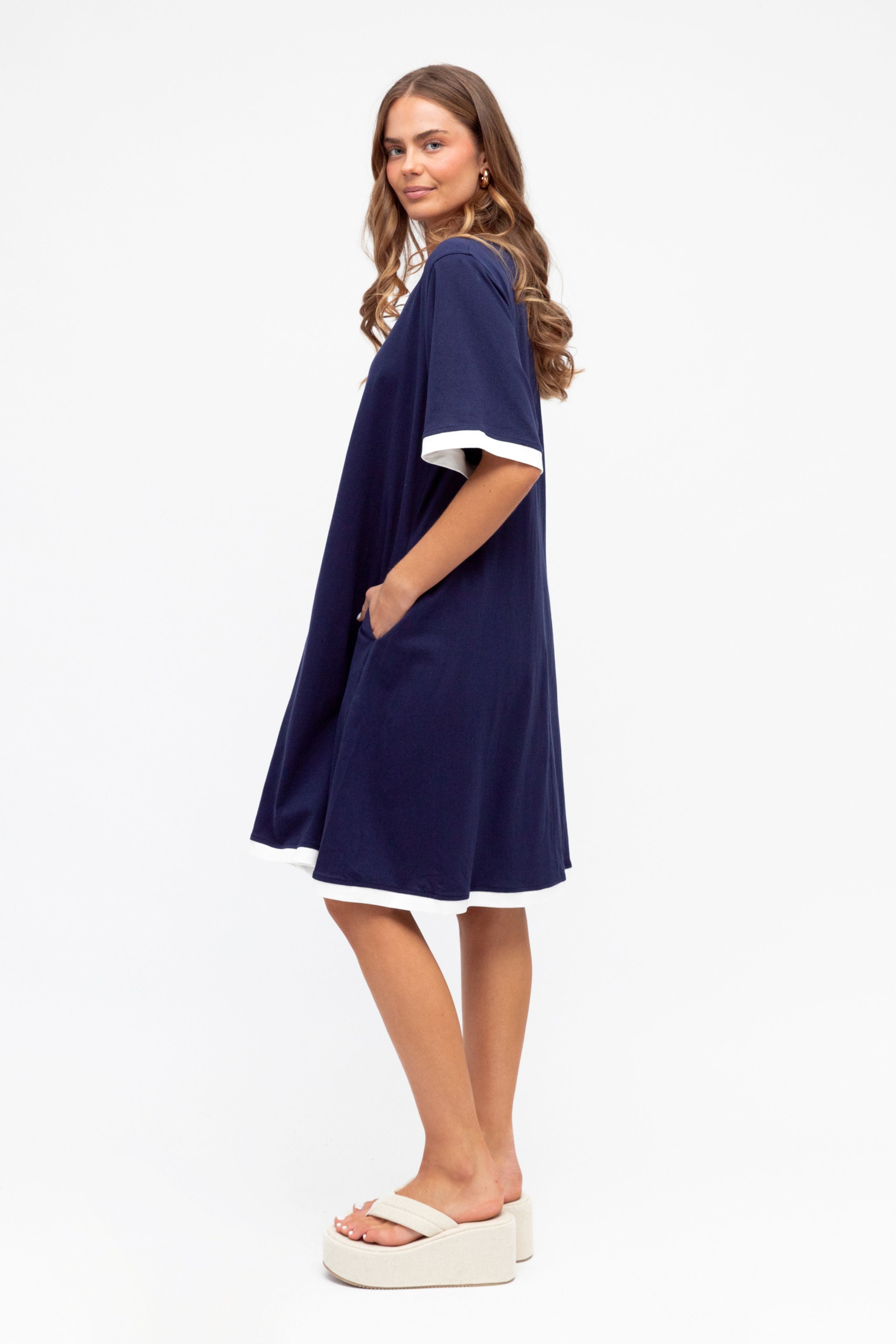 Amelie Dress in Navy