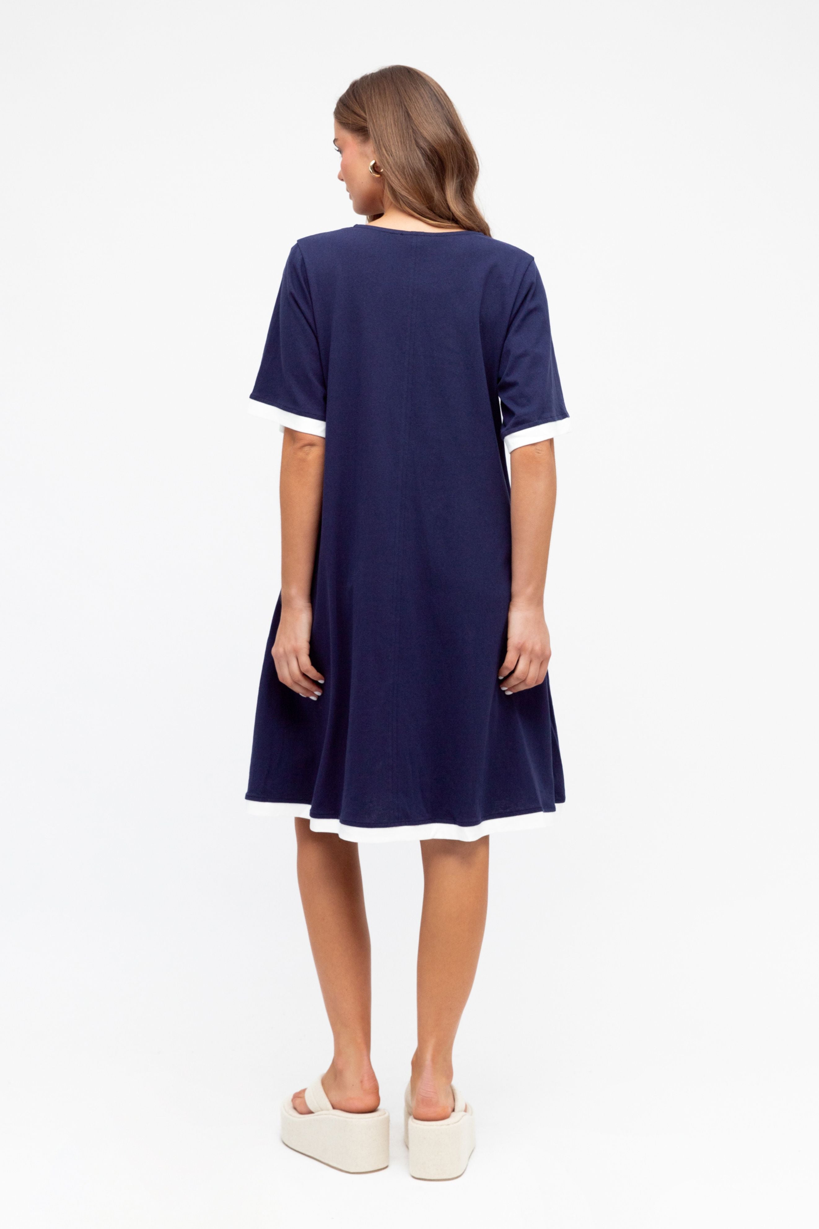 Amelie Dress in Navy