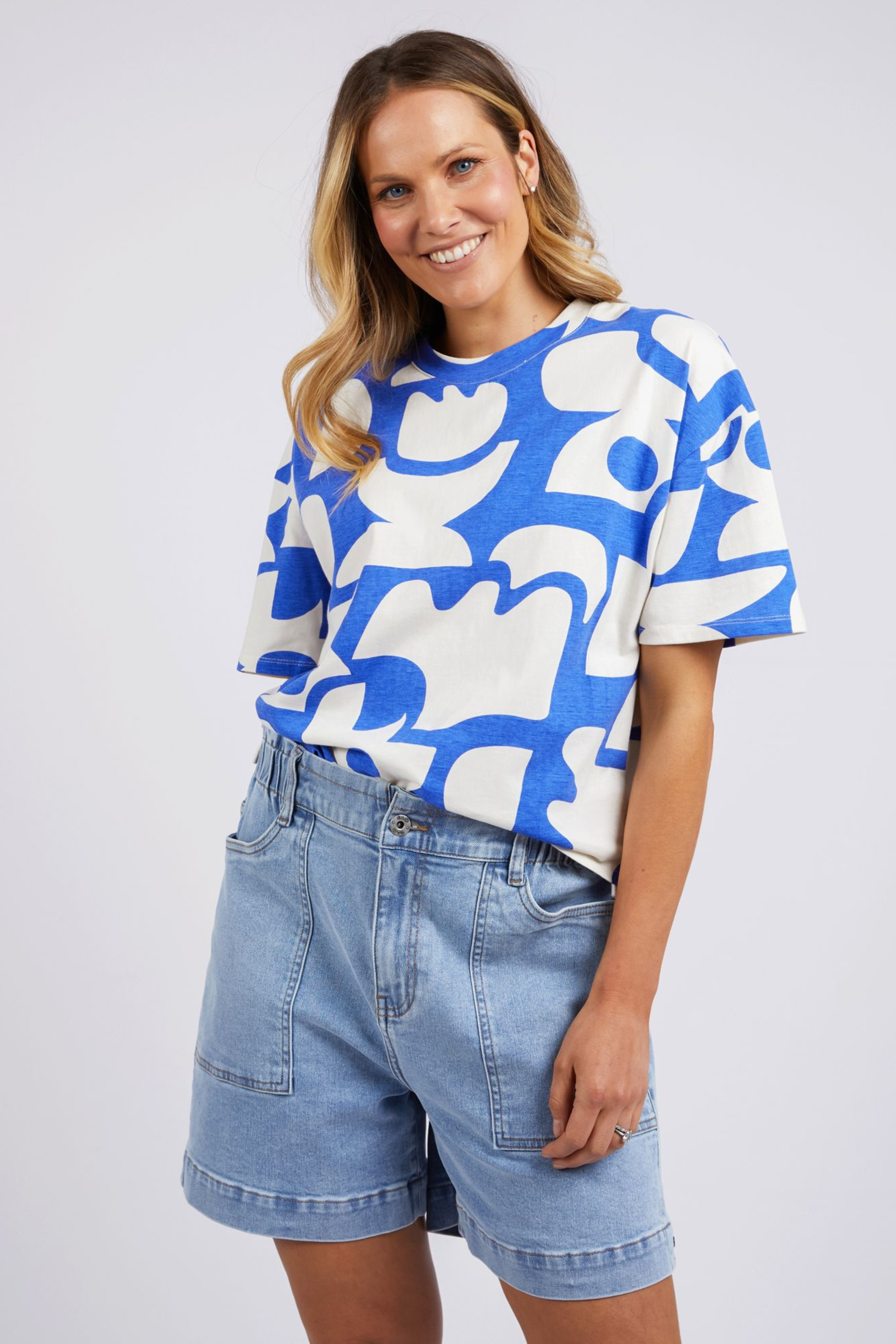 Miro Tee in Blue and White
