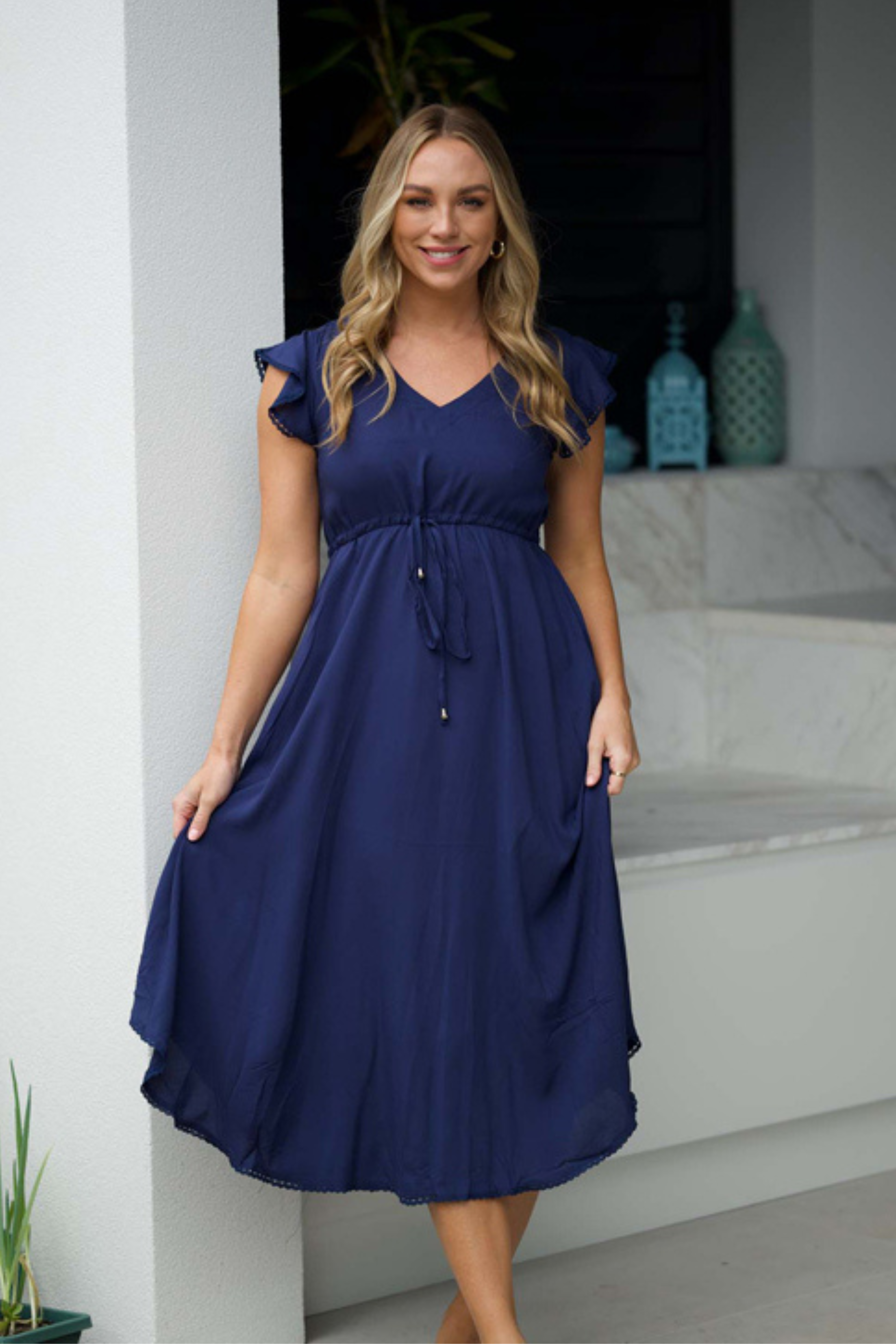 RUBY Midi Dress in Navy