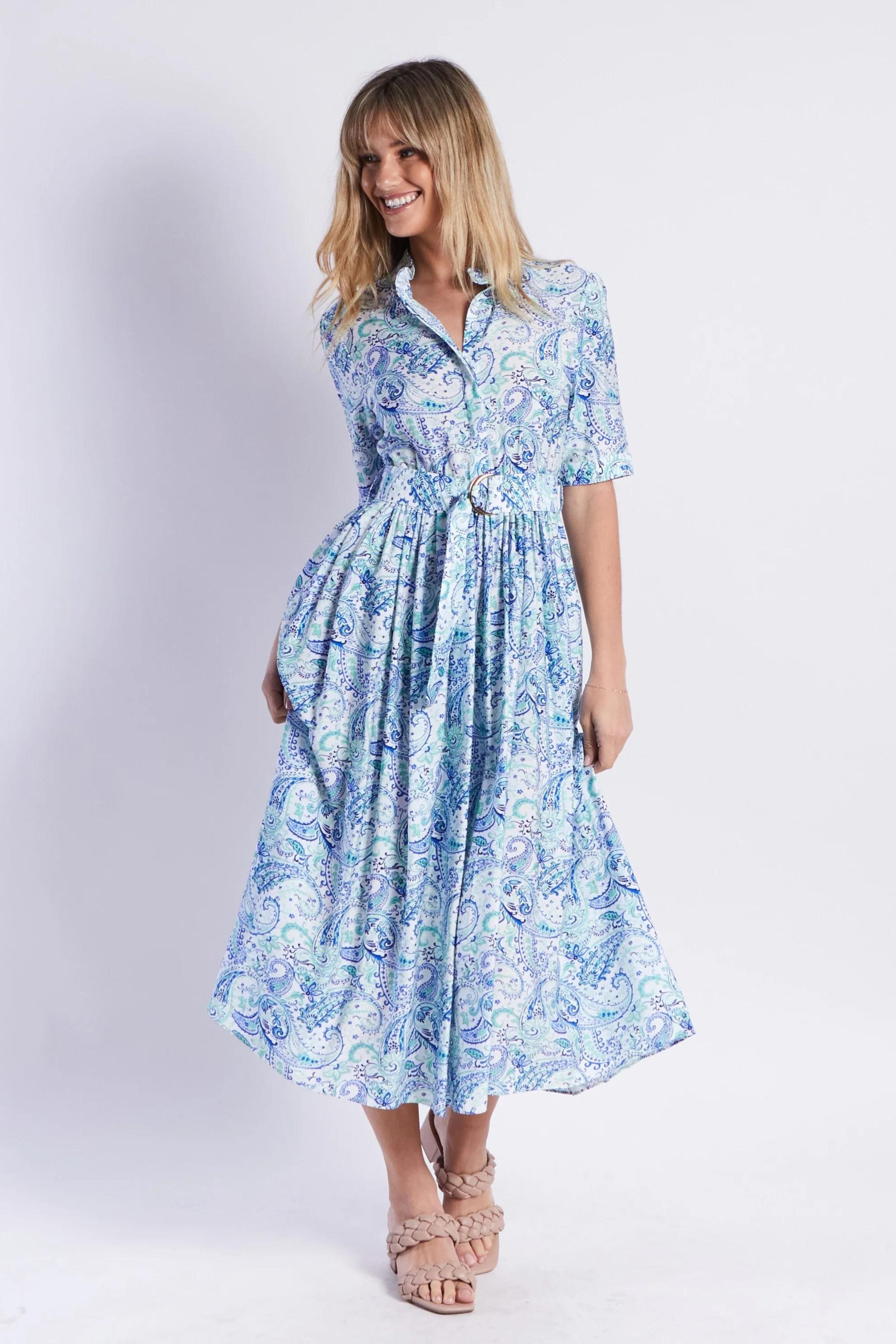 Charlotte Dress in Blue Floral