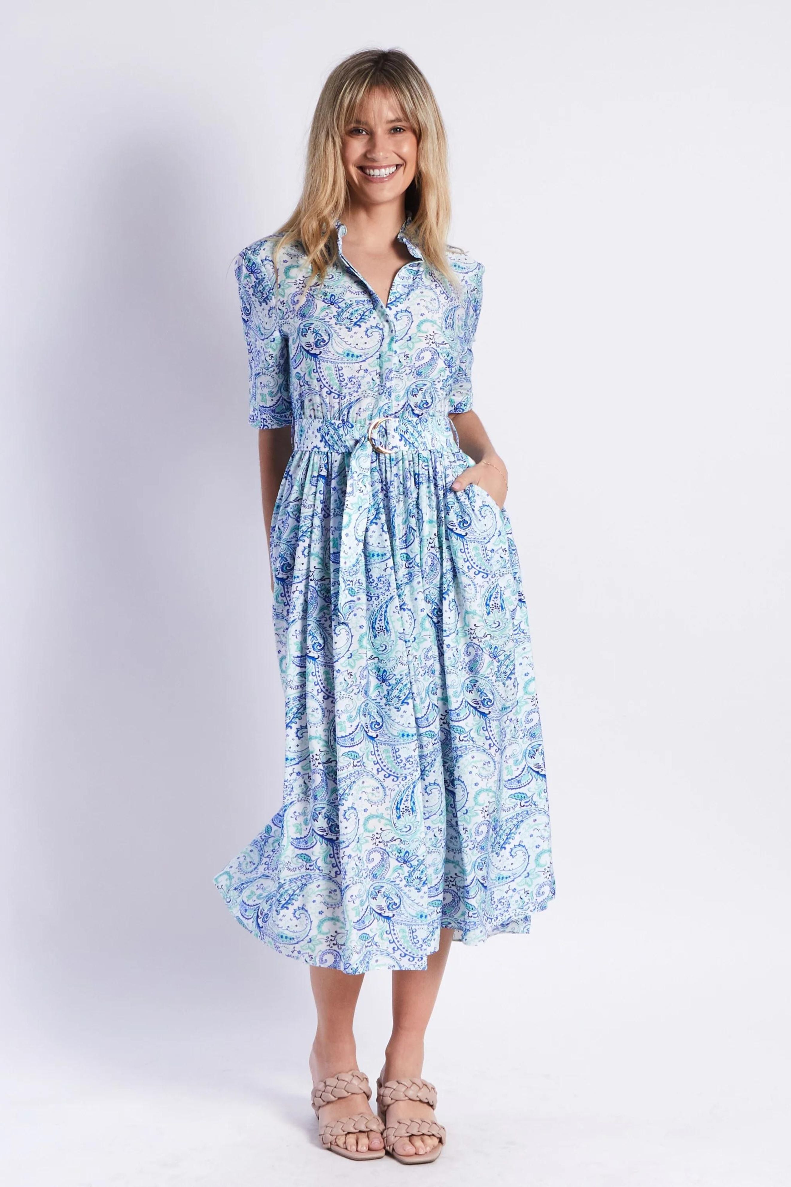 Charlotte Dress in Blue Floral