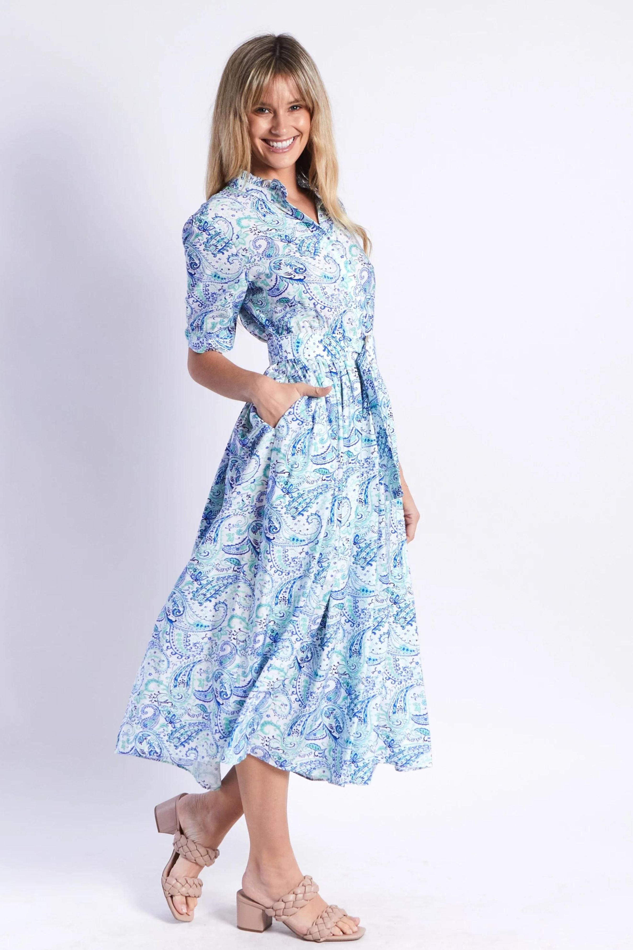 Charlotte Dress in Blue Floral