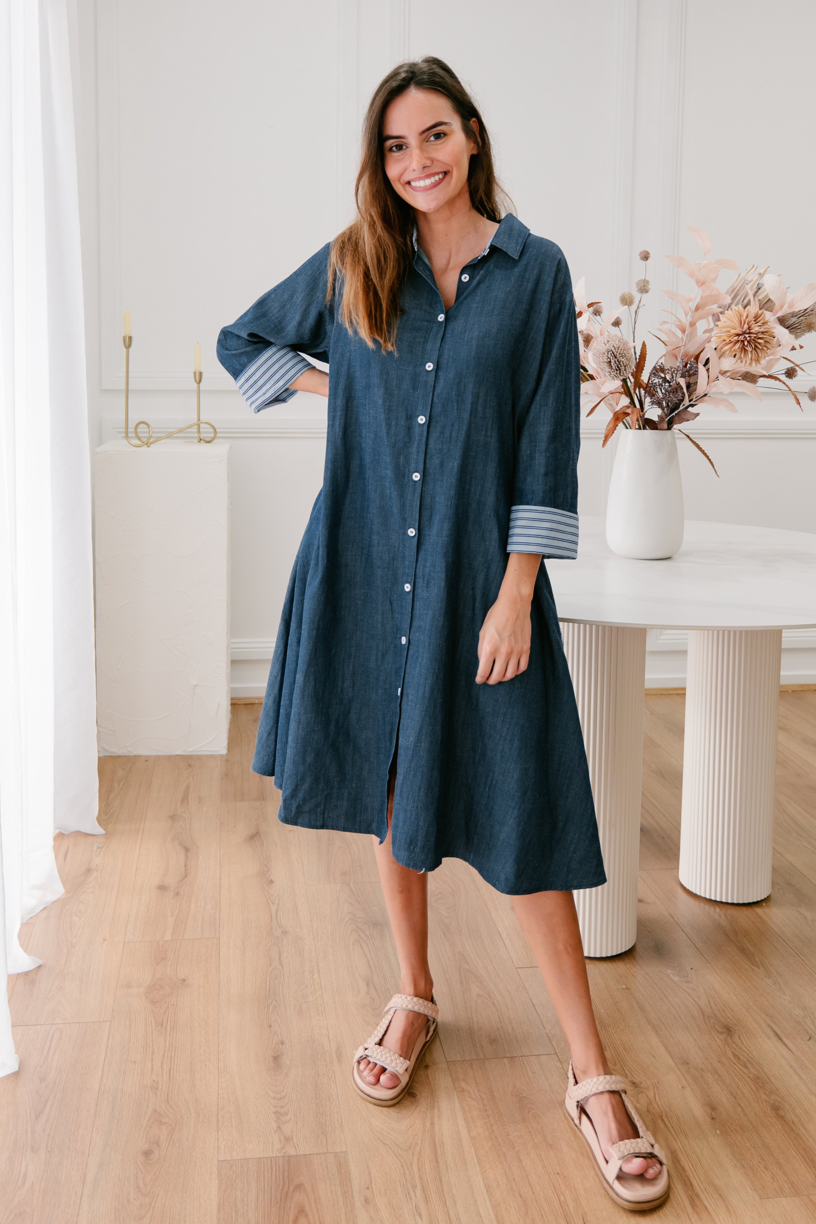 HERMIONE Shirt Dress in Denim