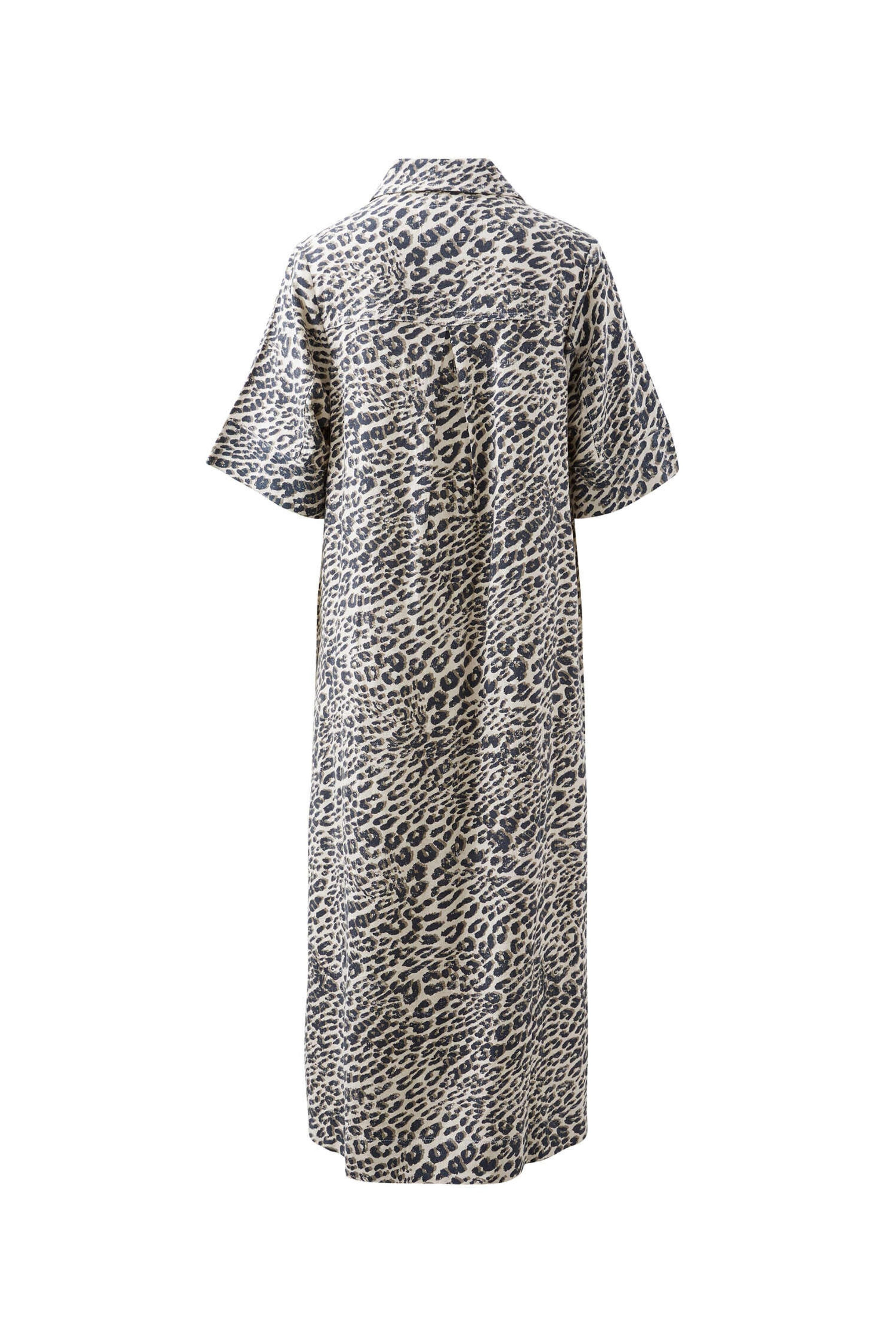 Ava Short Sleeve Midi Dress in Animal Print