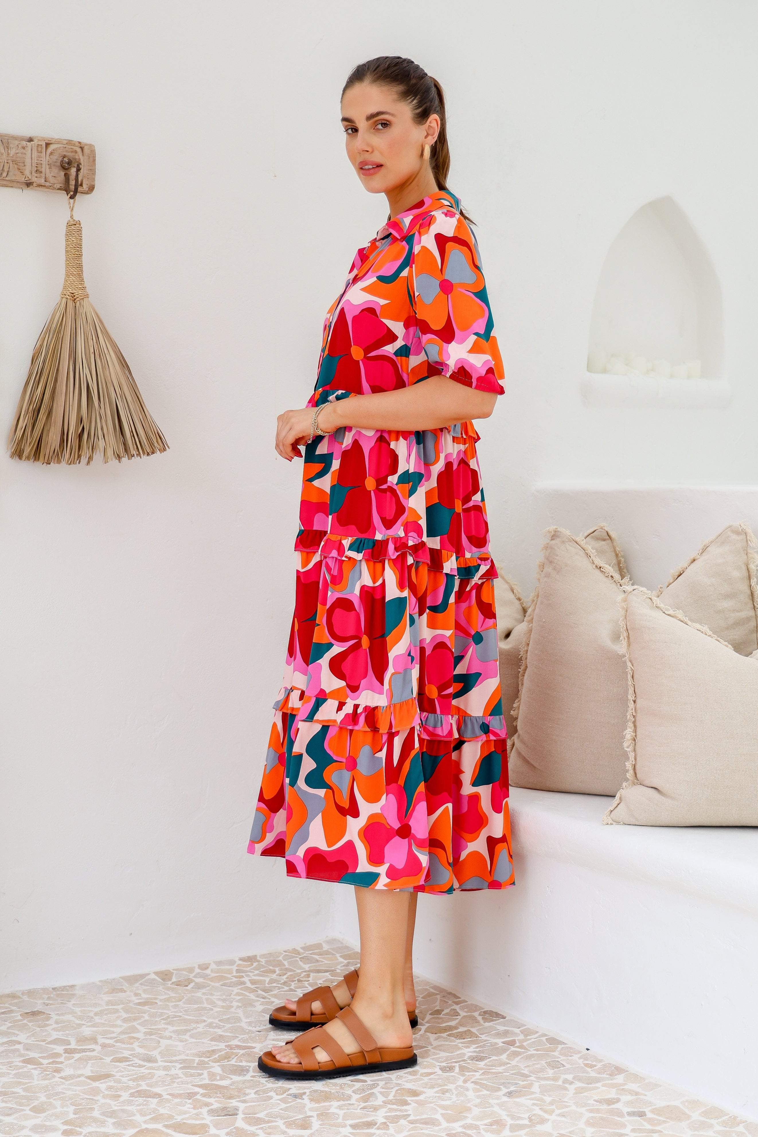 JUNIPER Midi Dress in Multi Colour