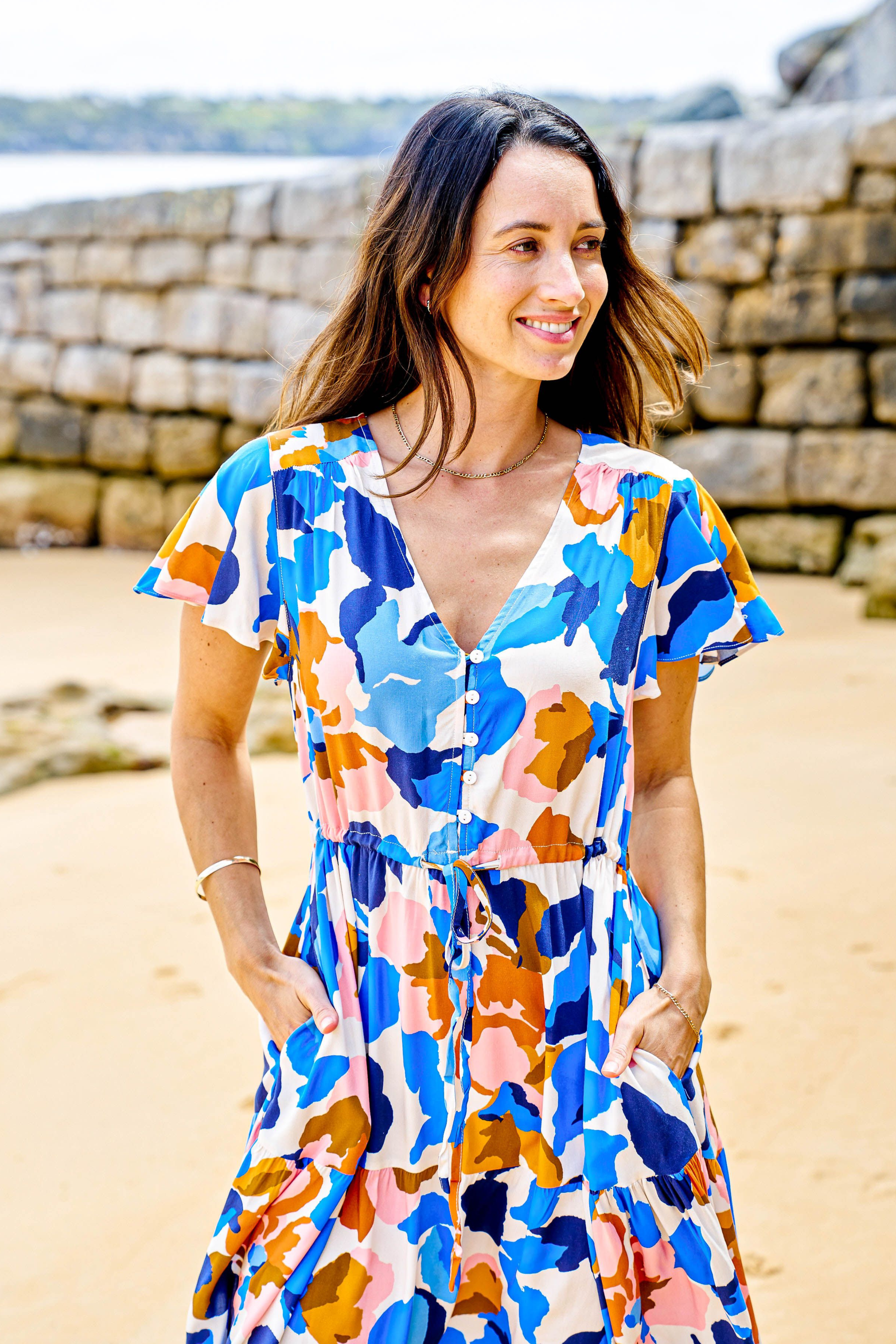TILLY Midi Dress in Oceania Print