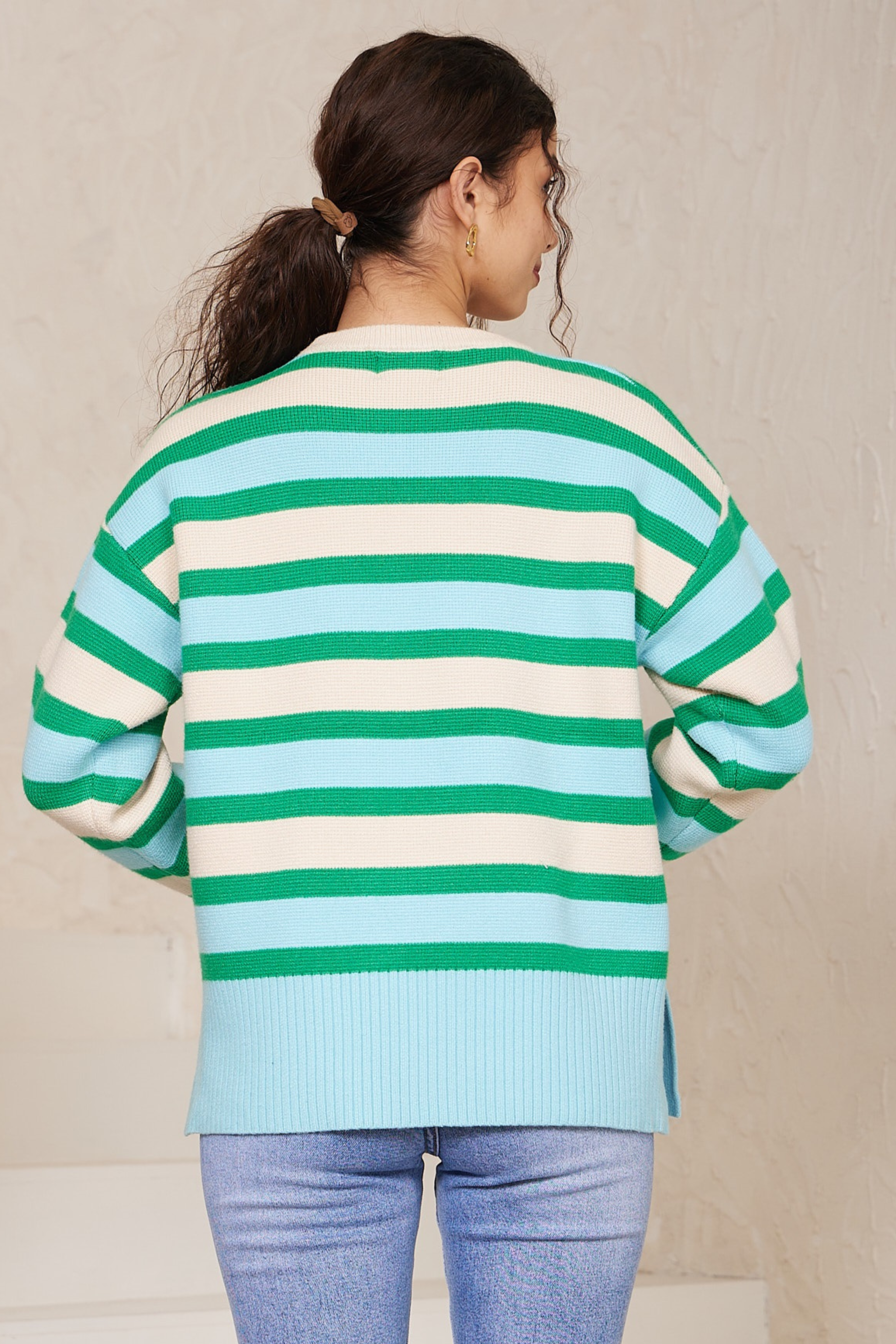 CHESTER Knit in Blue and Green Stripe