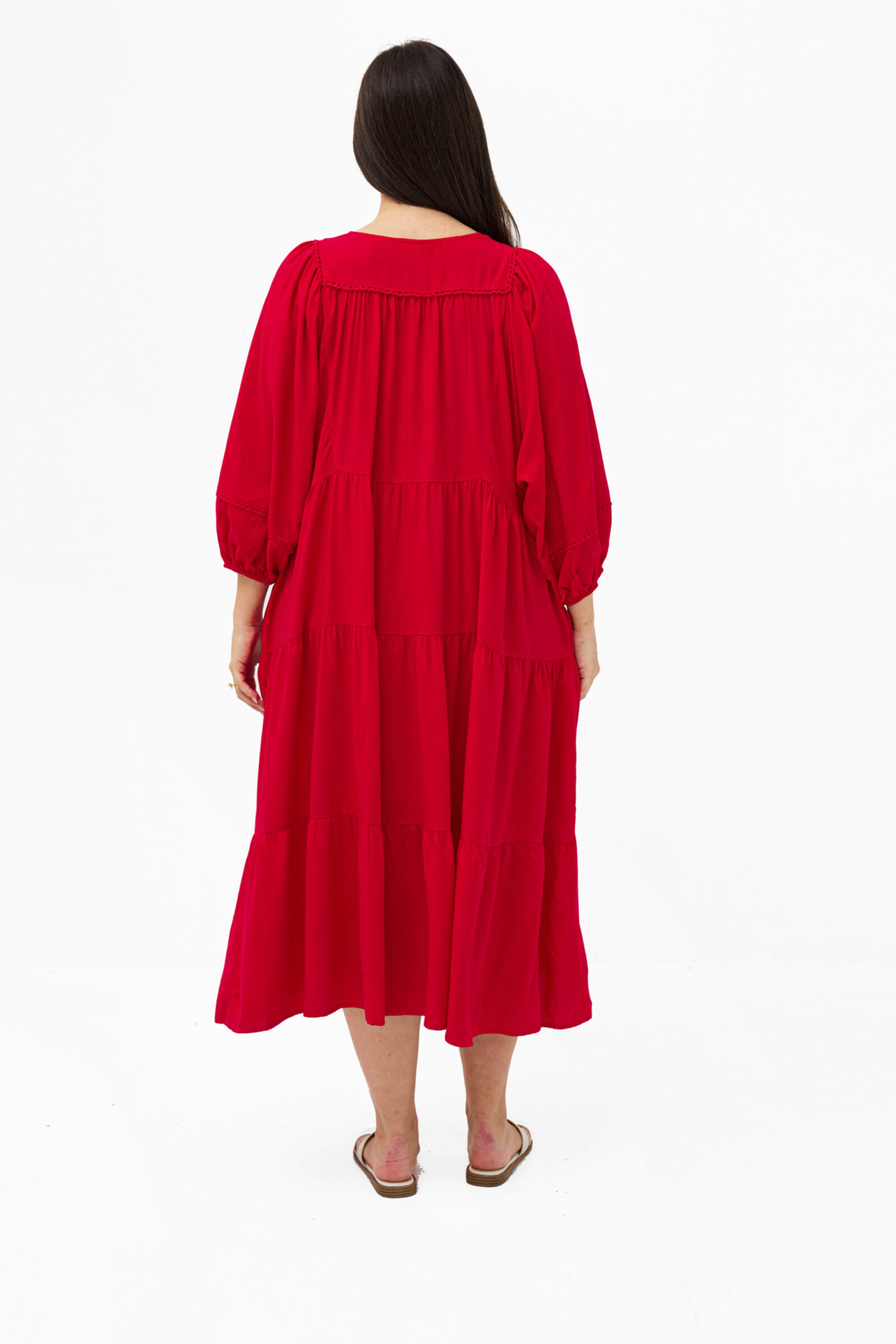 HATTIE Midi Dress in Red