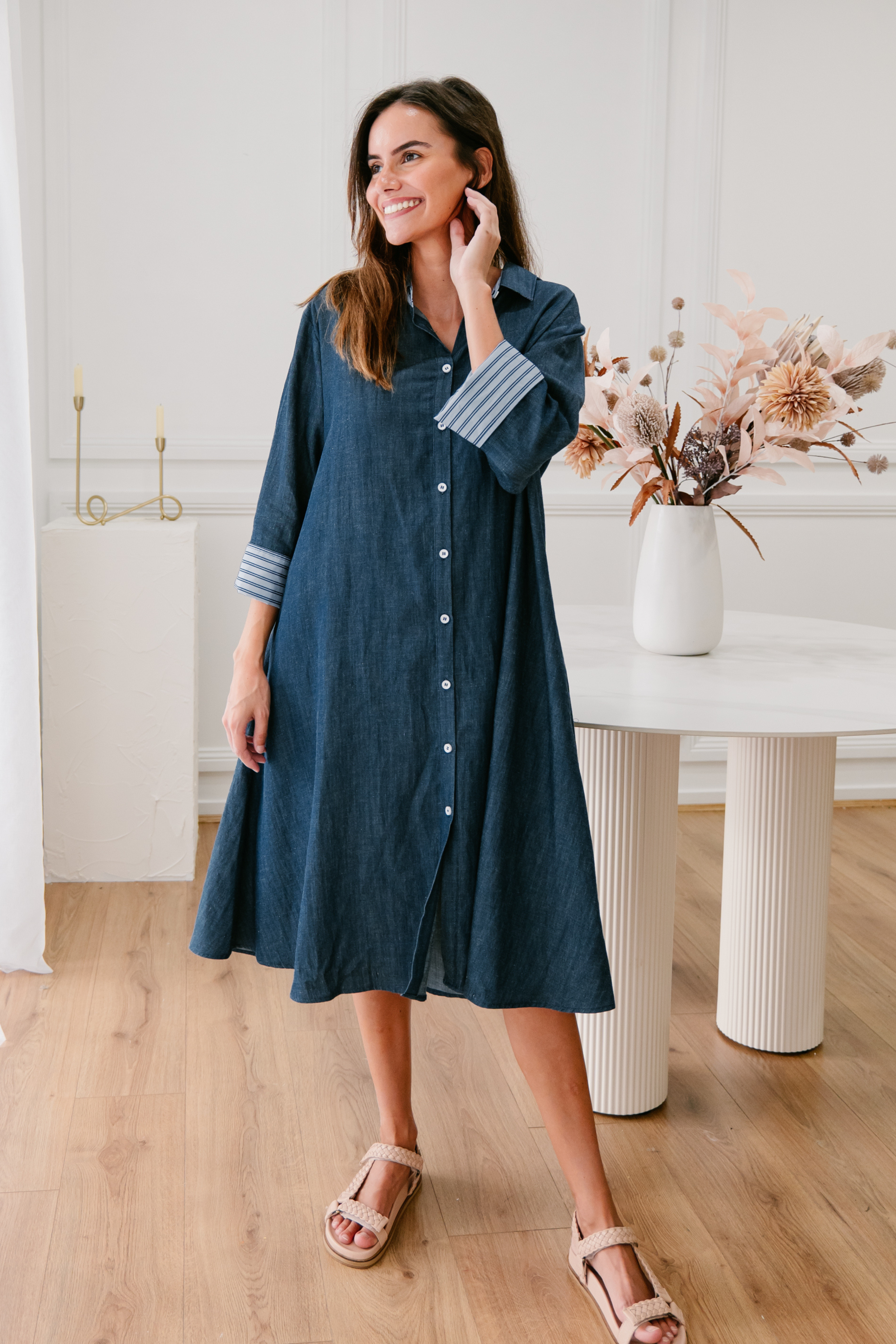 HERMIONE Shirt Dress in Denim