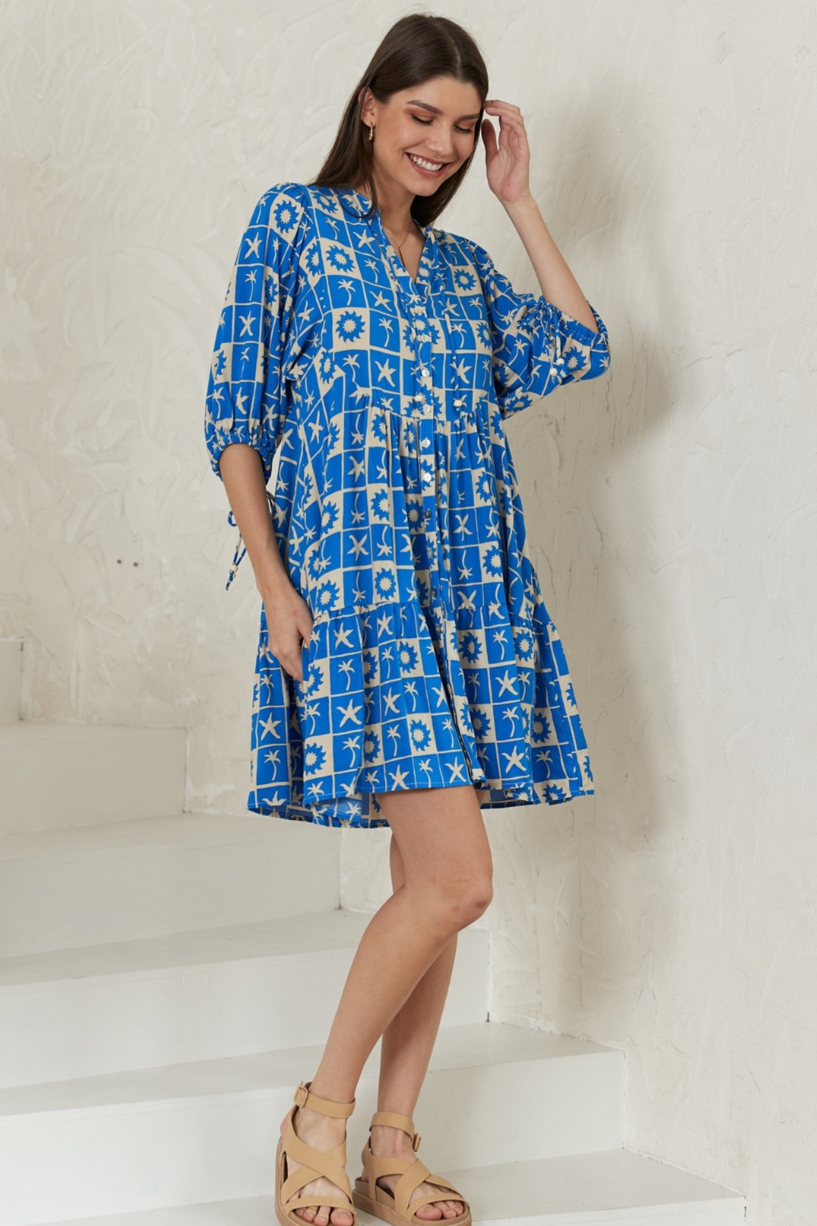 MARNI Dress in Blue and White