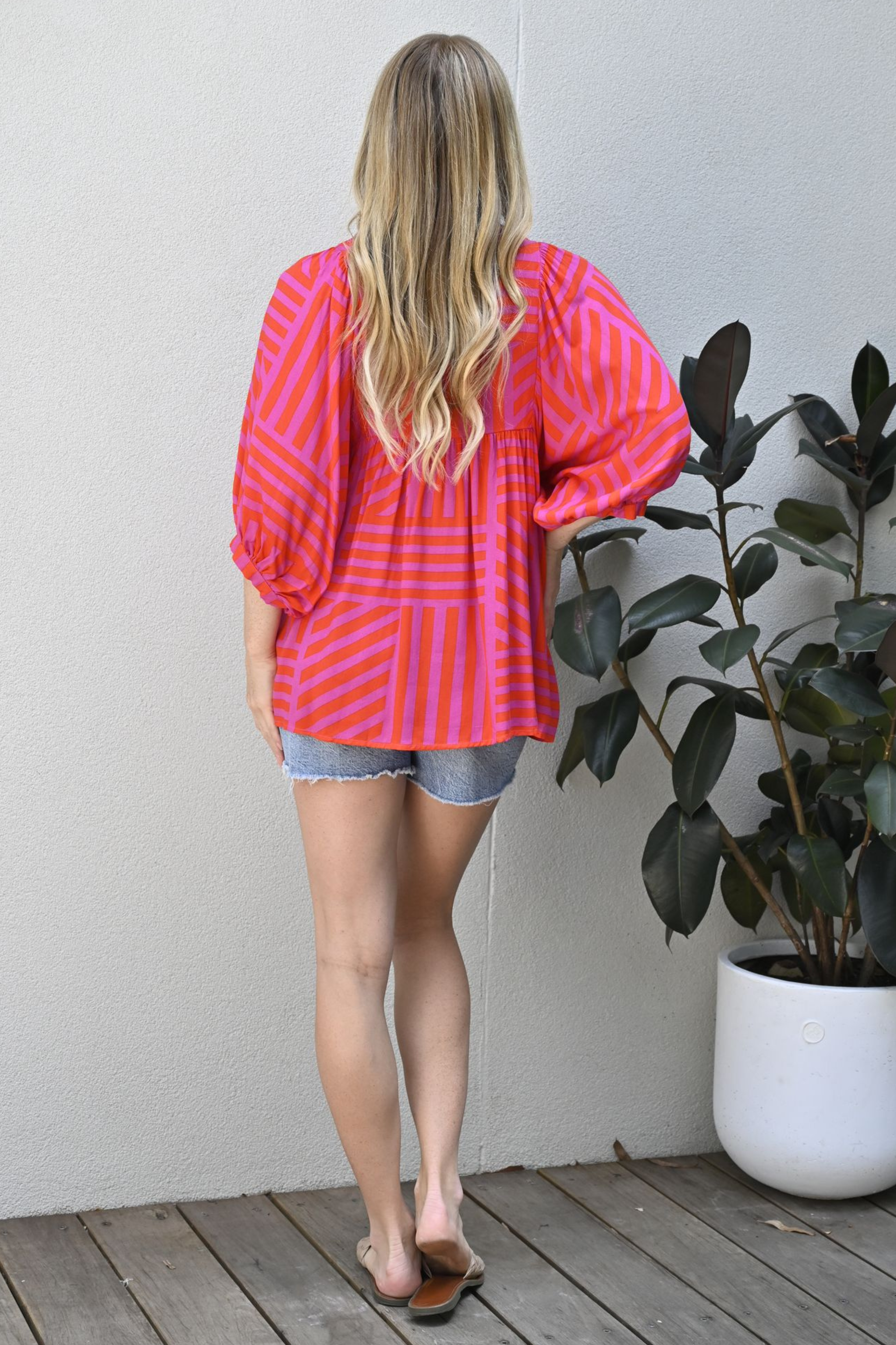 Allegra Top in Pink and Orange