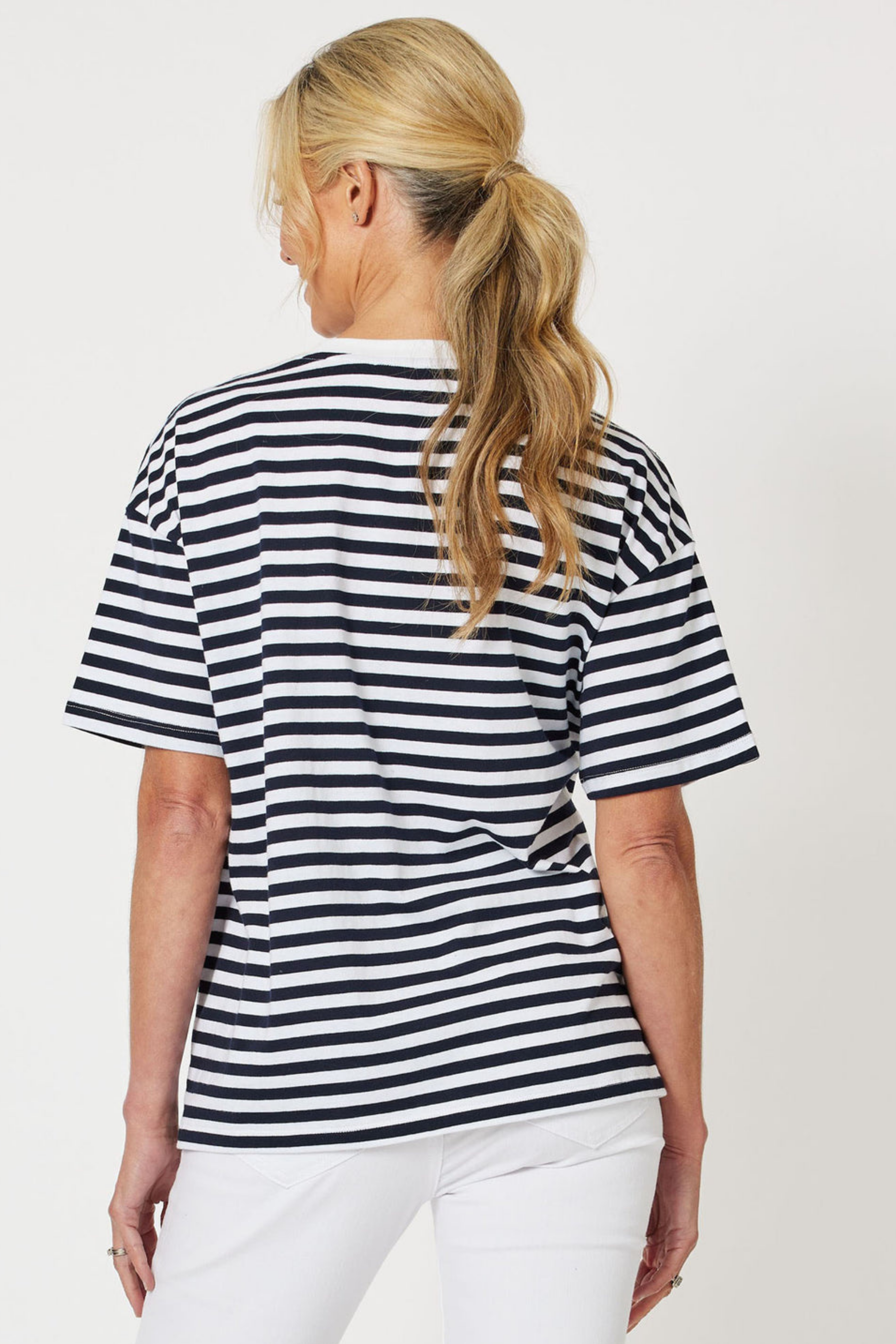 St Tropez Tee in Navy Stripe