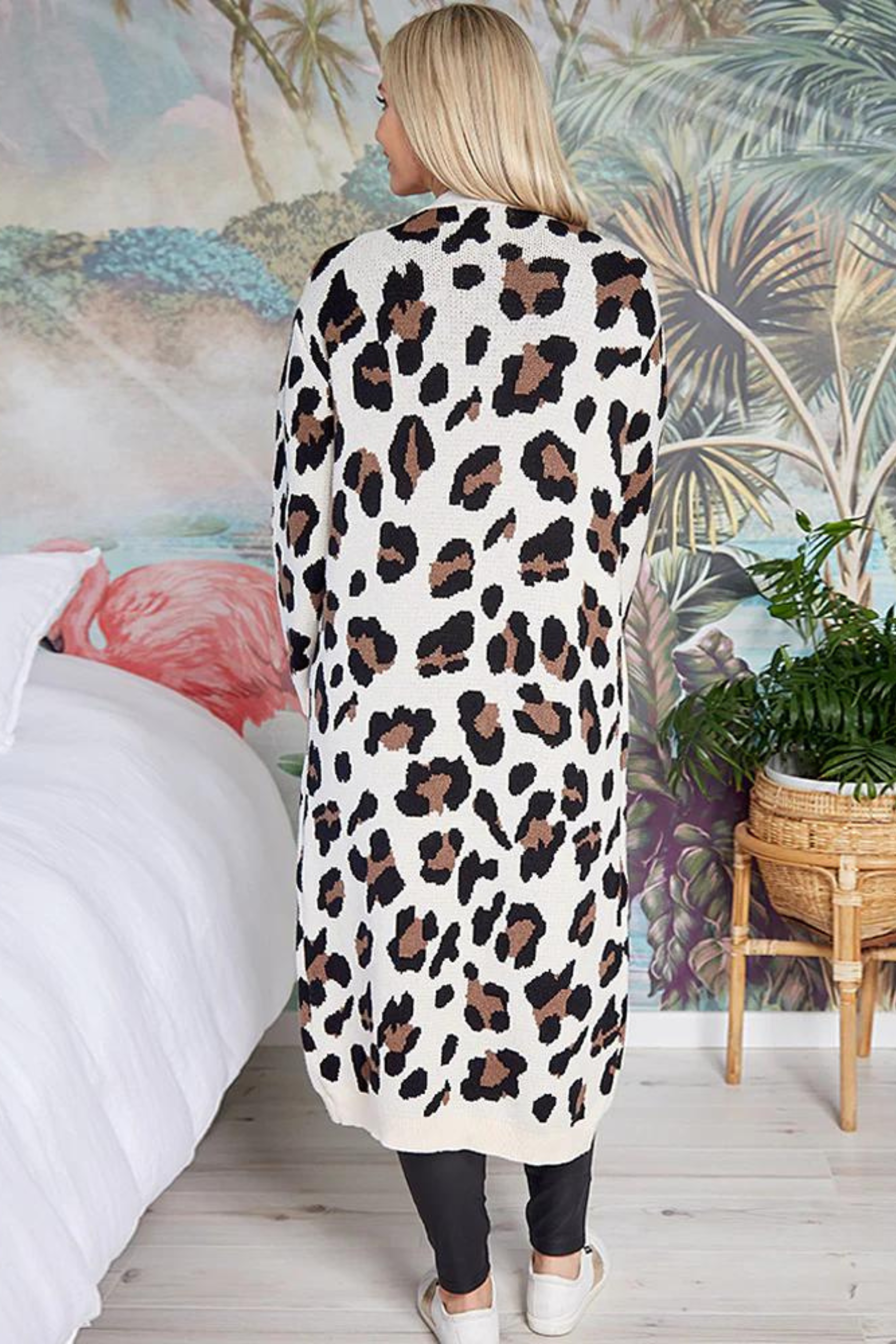 LOTTIE Longline Cardigan in Animal Print