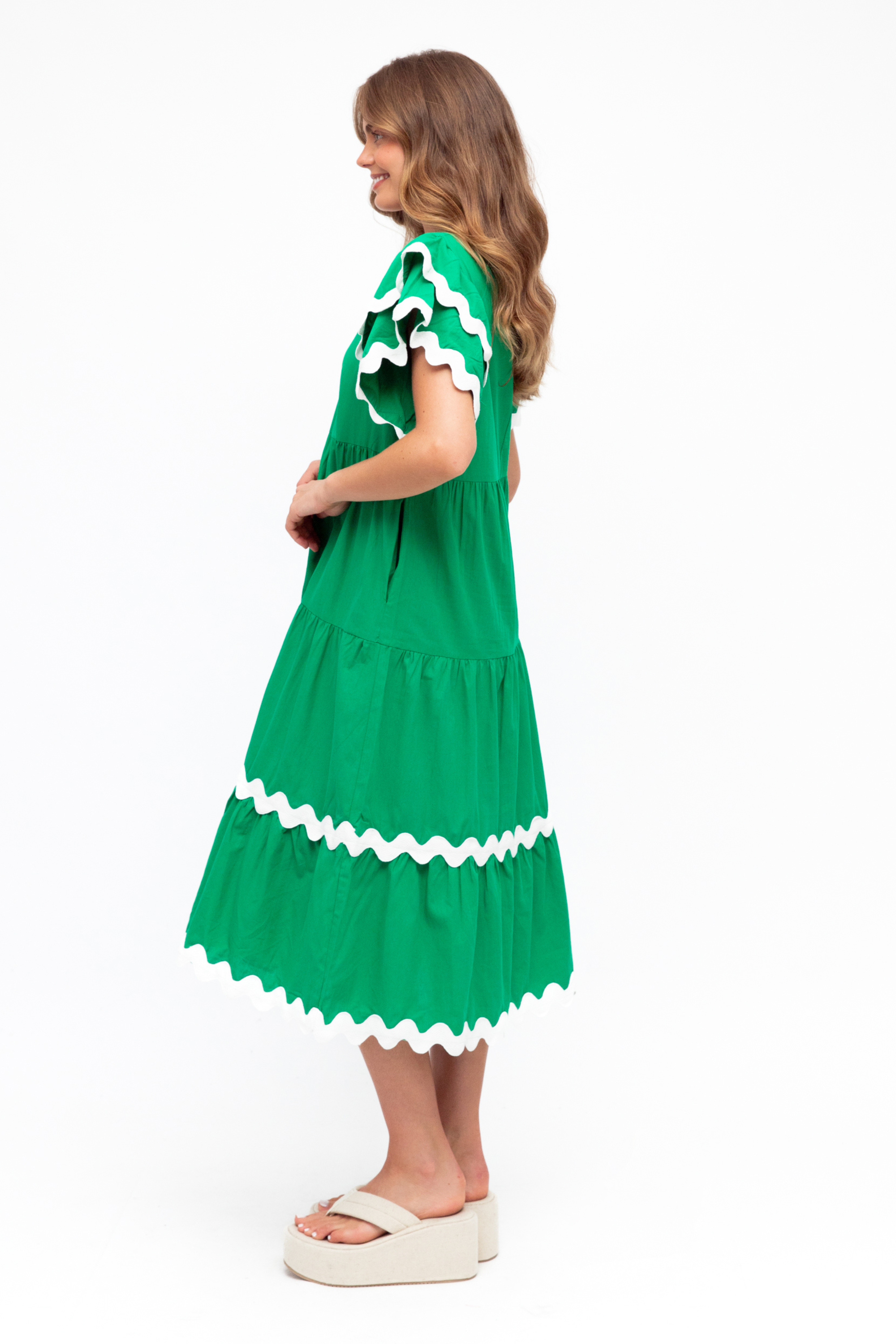 WILLOW Midi Dress in Green