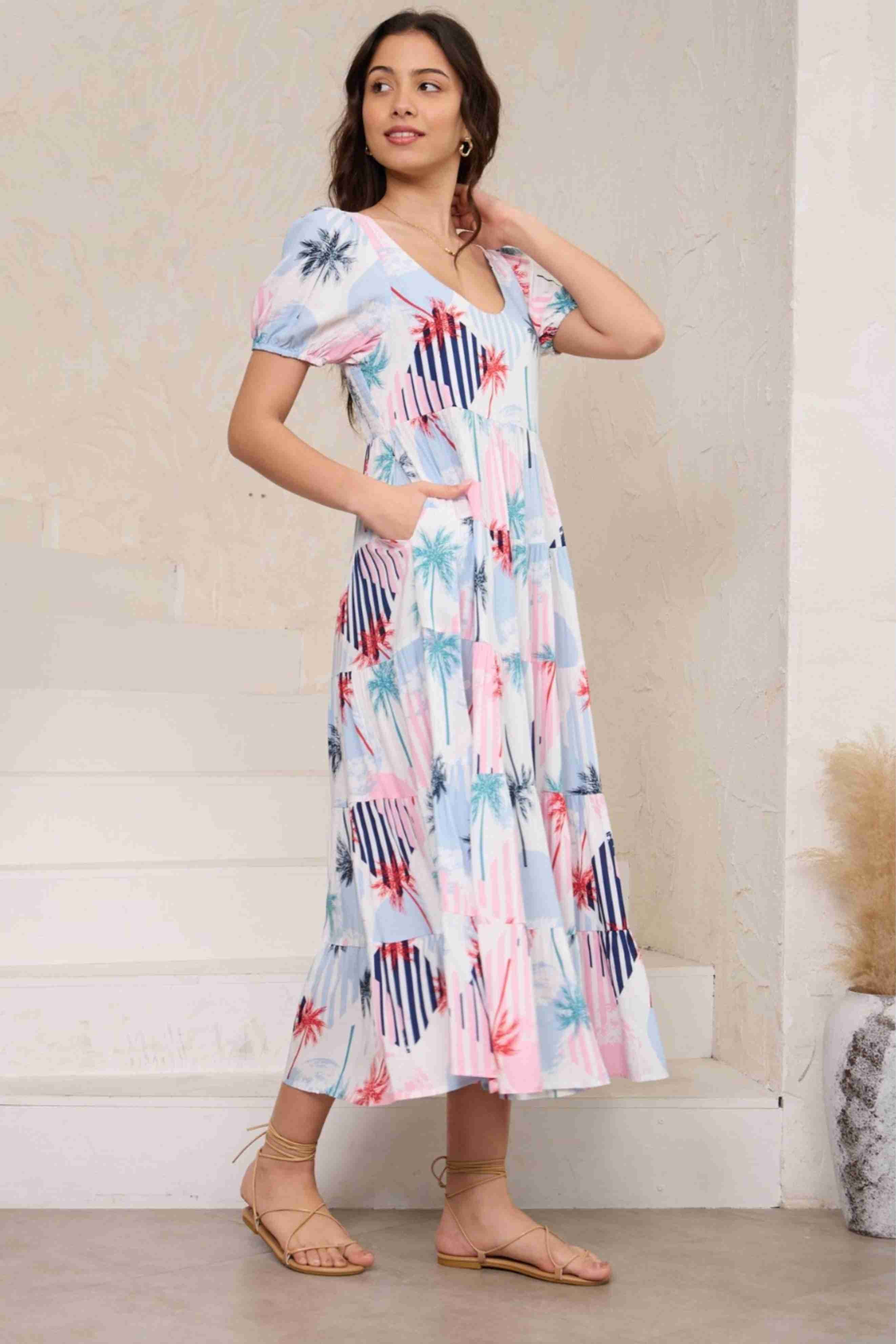 CORELLI Midi Dress in Teneriffe Print